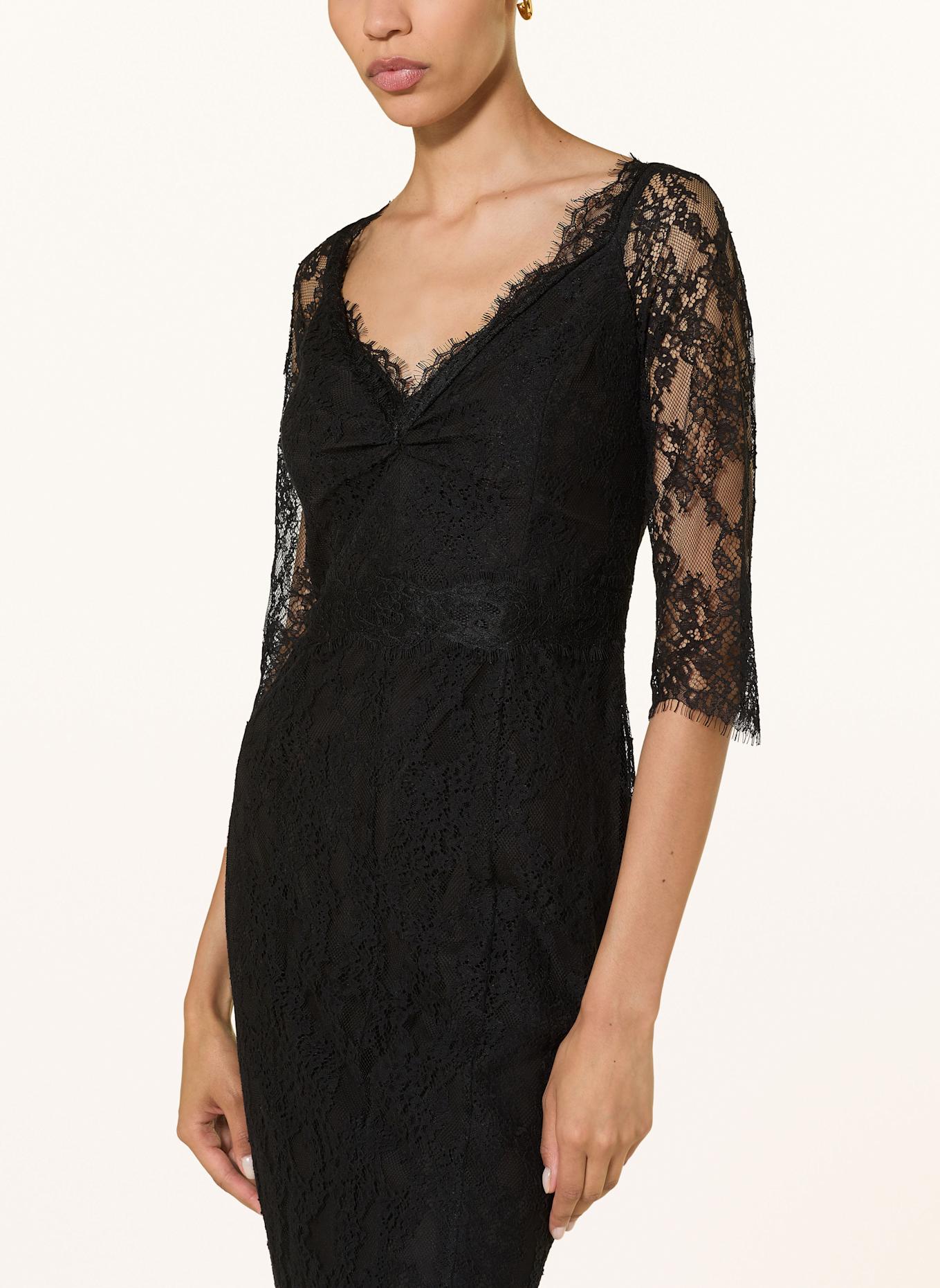 MARC CAIN Abendkleid aus Spitze mit 3/4-Arm: 900 BLACK