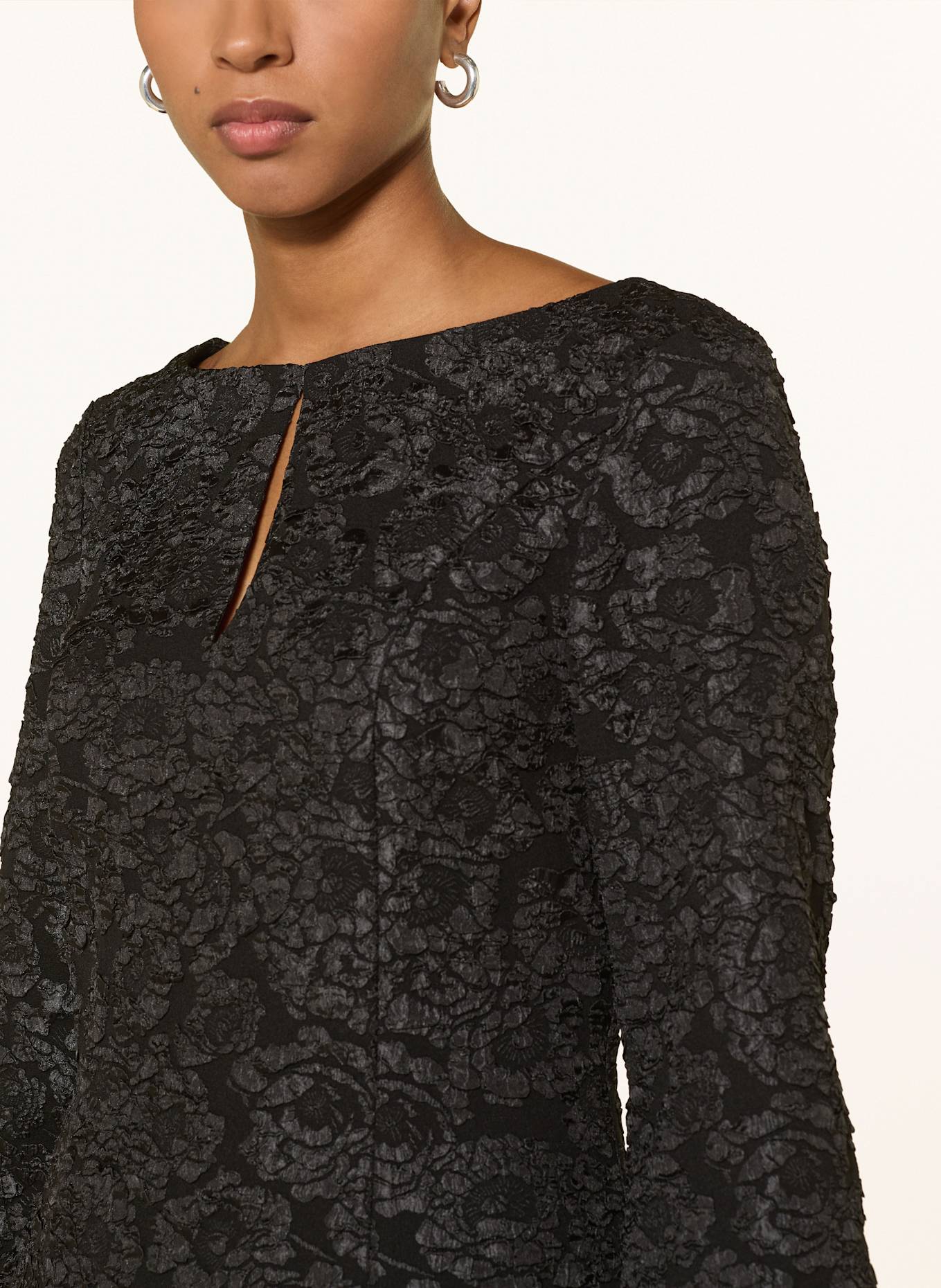MARC CAIN Etuikleid aus Jacquard: 900 BLACK