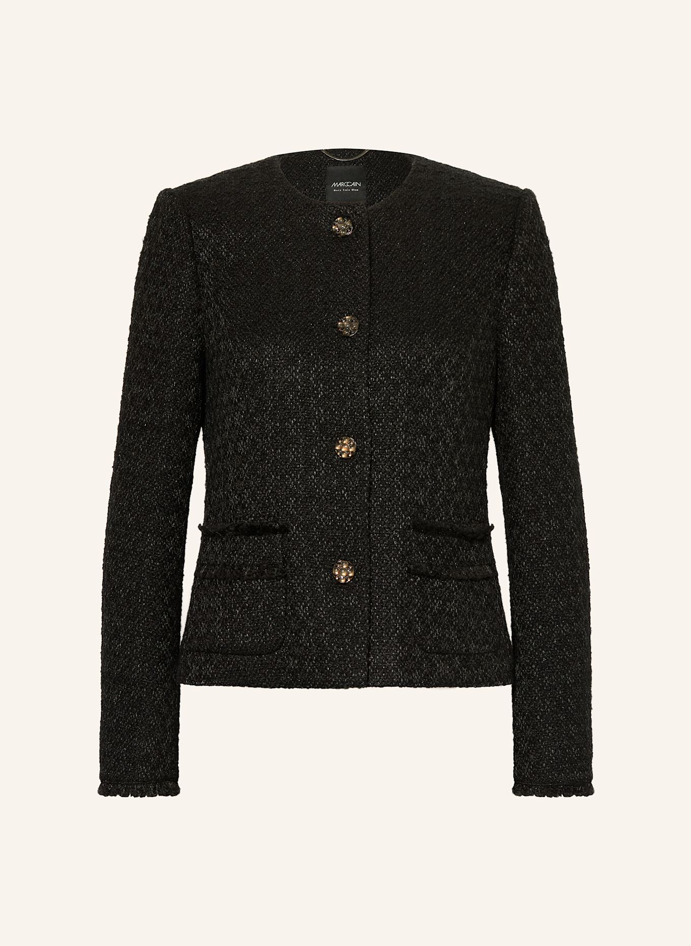 MARC CAIN Bouclé-Blazer: 900 BLACK