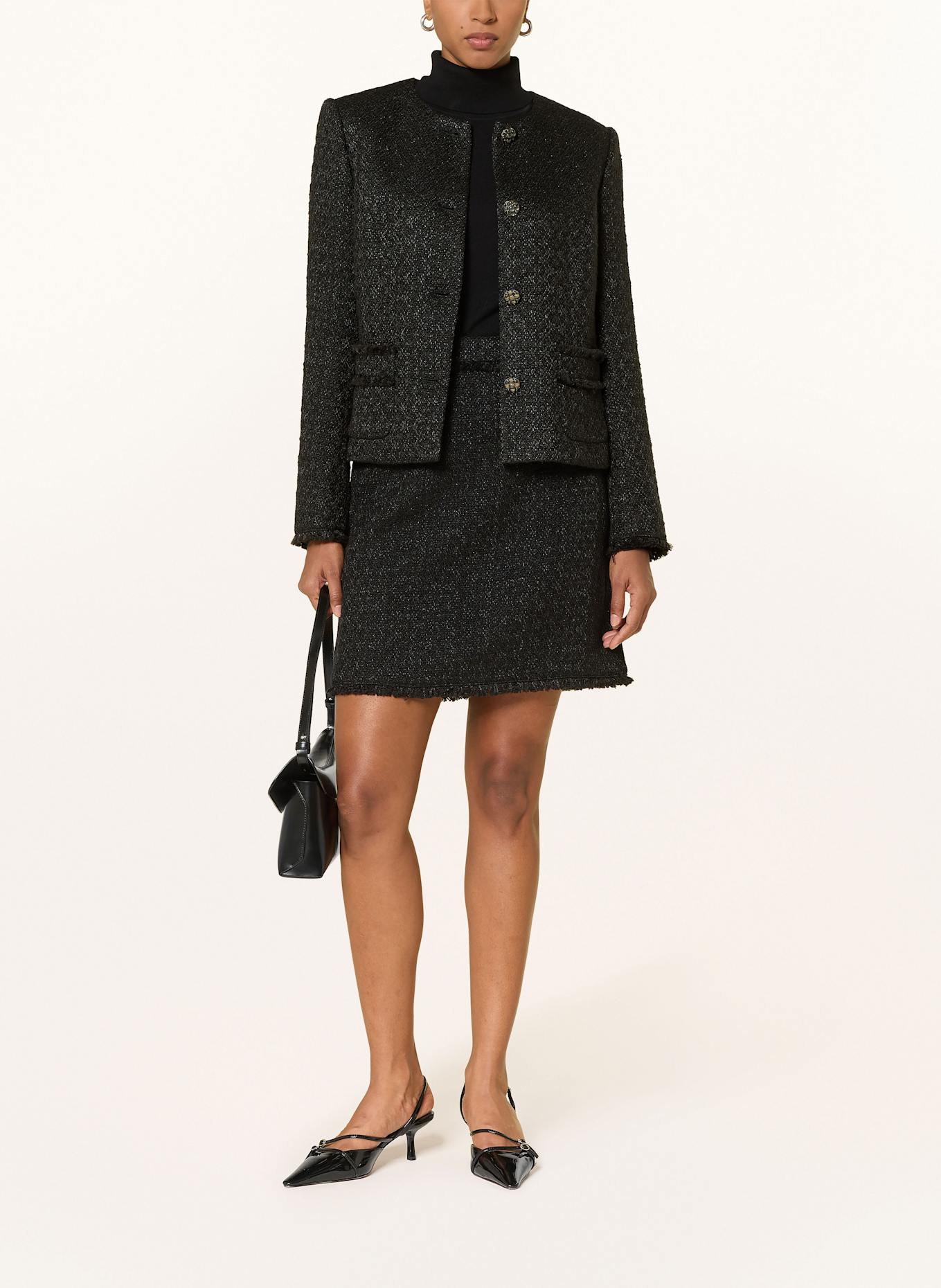 MARC CAIN Bouclé-Blazer: 900 BLACK