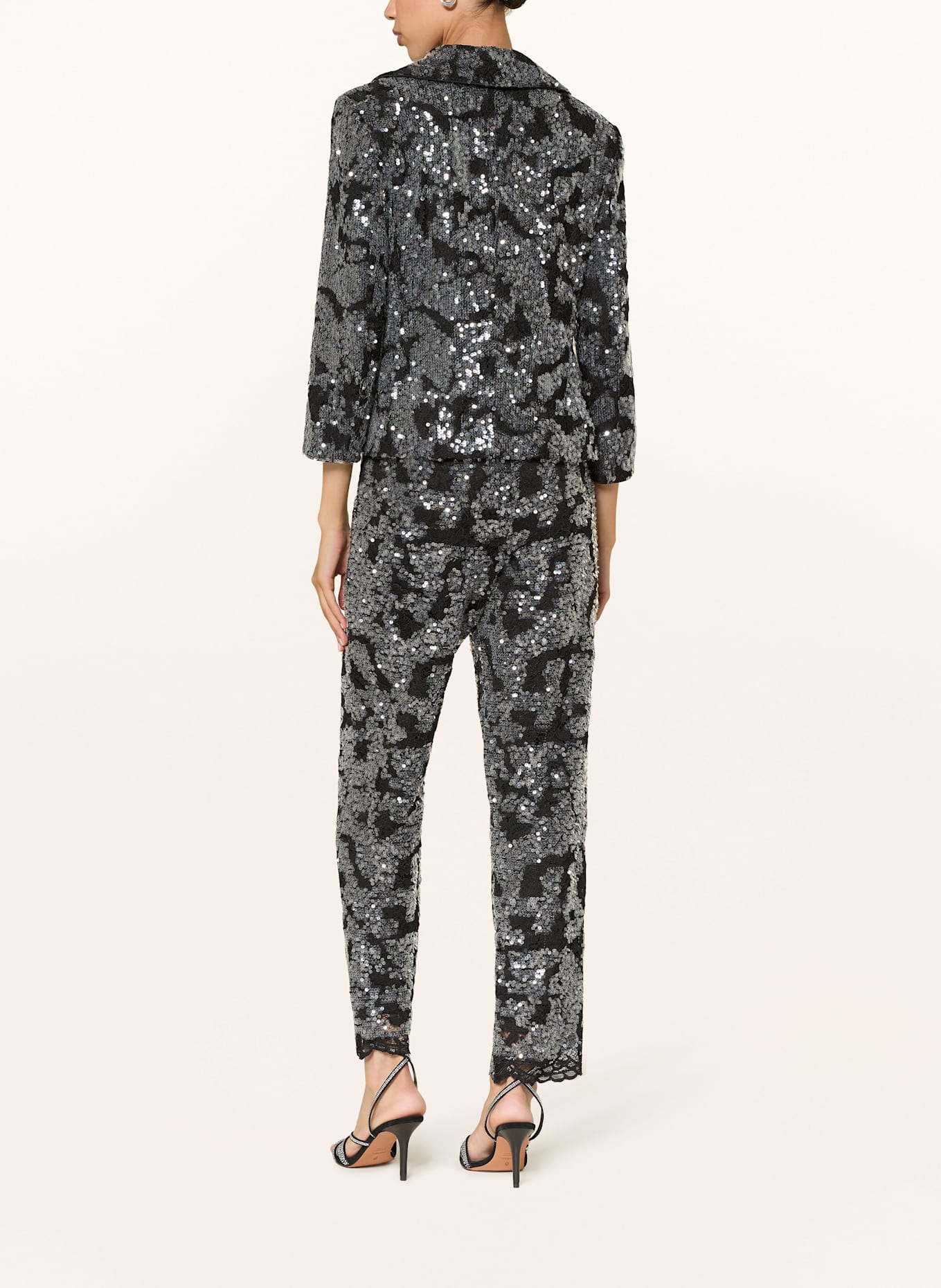 MARC CAIN Spitzenhose FRIA mit Pailletten: 900 BLACK