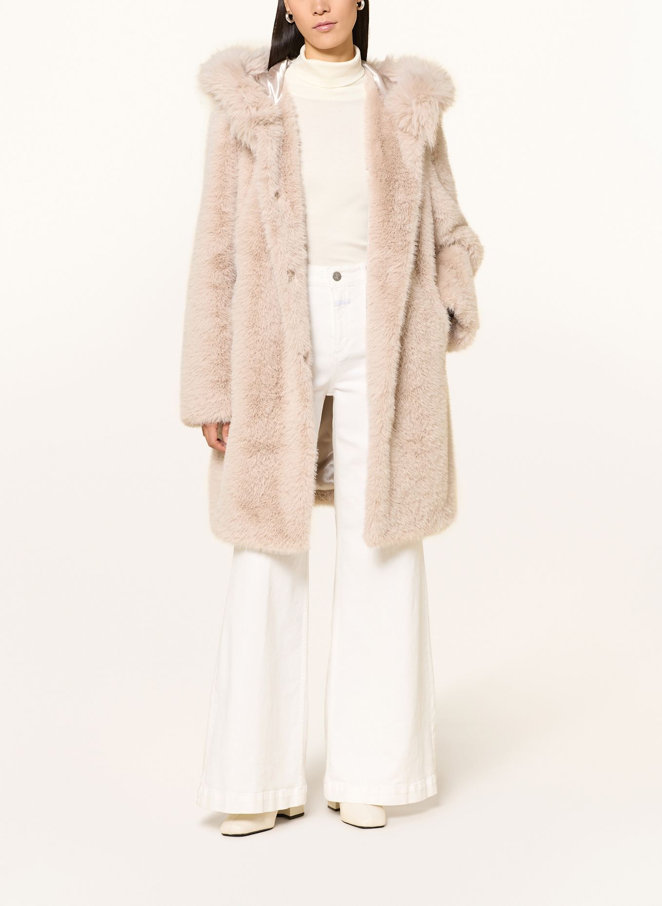 MARC CAIN Kunstpelz-Mantel: 646 warm stone