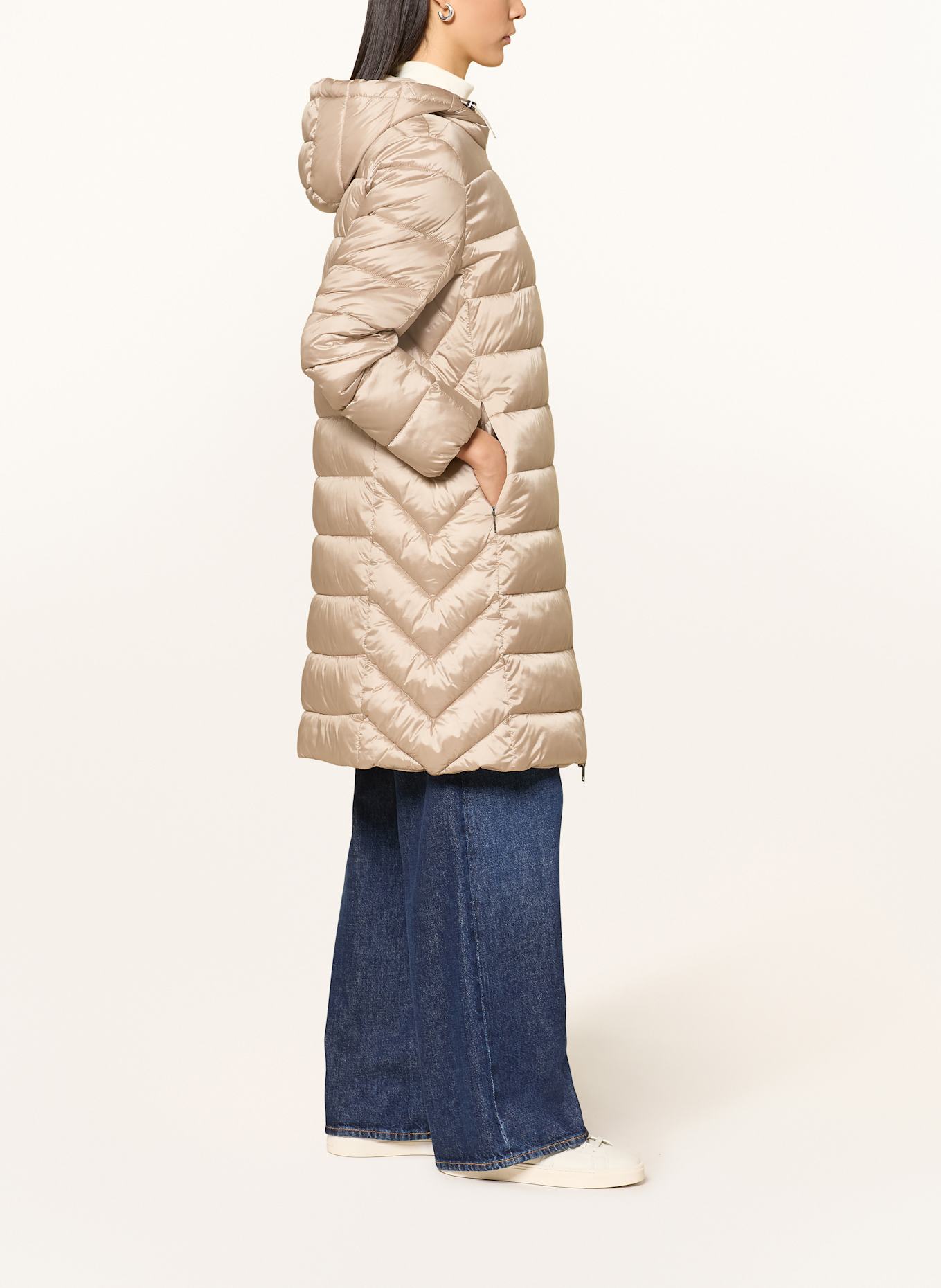 MARC CAIN Quilted coat: 646 warm stone
