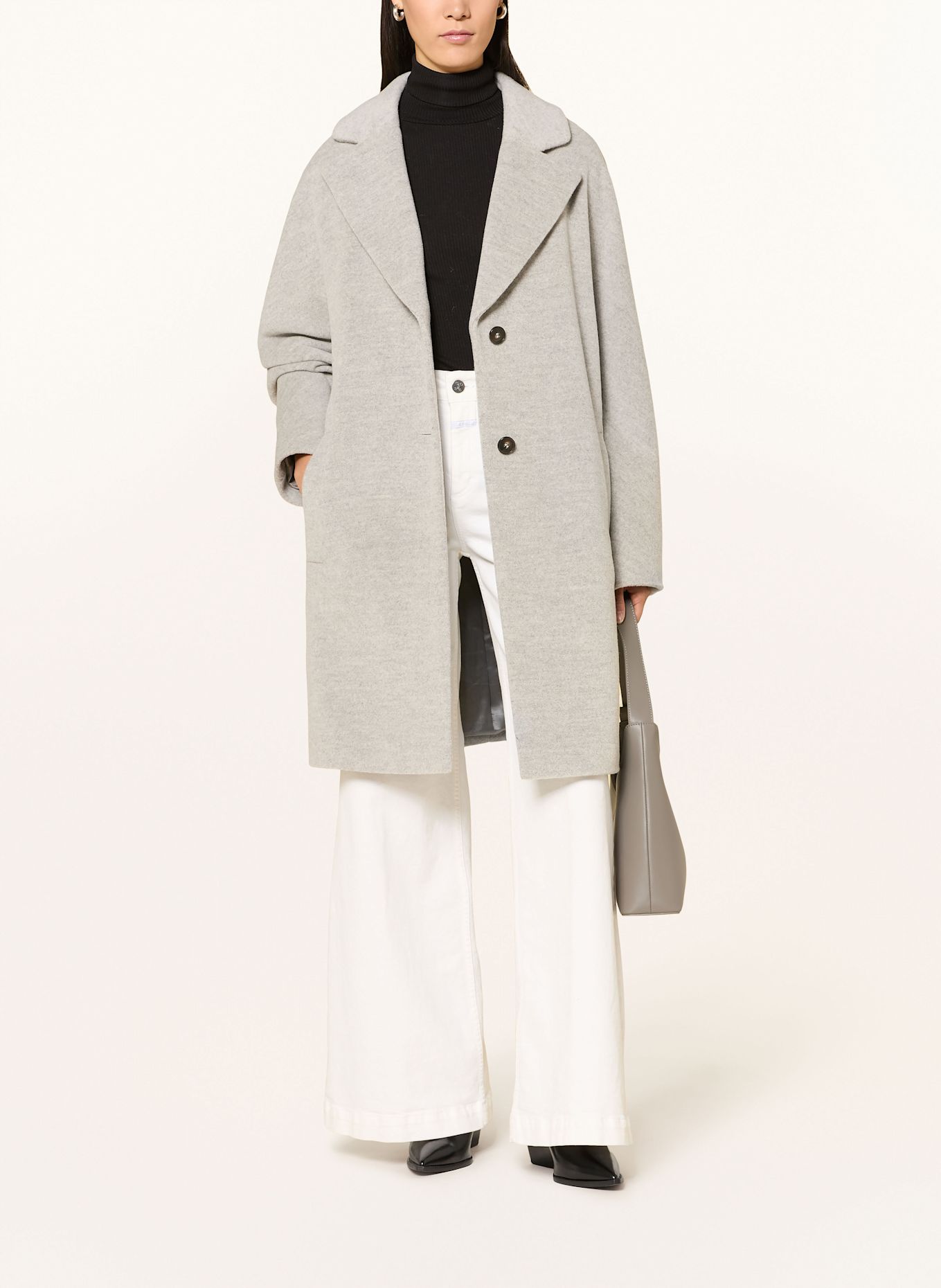 MARC CAIN Płaszcz z dodatkiem alpaki: 820 GREY