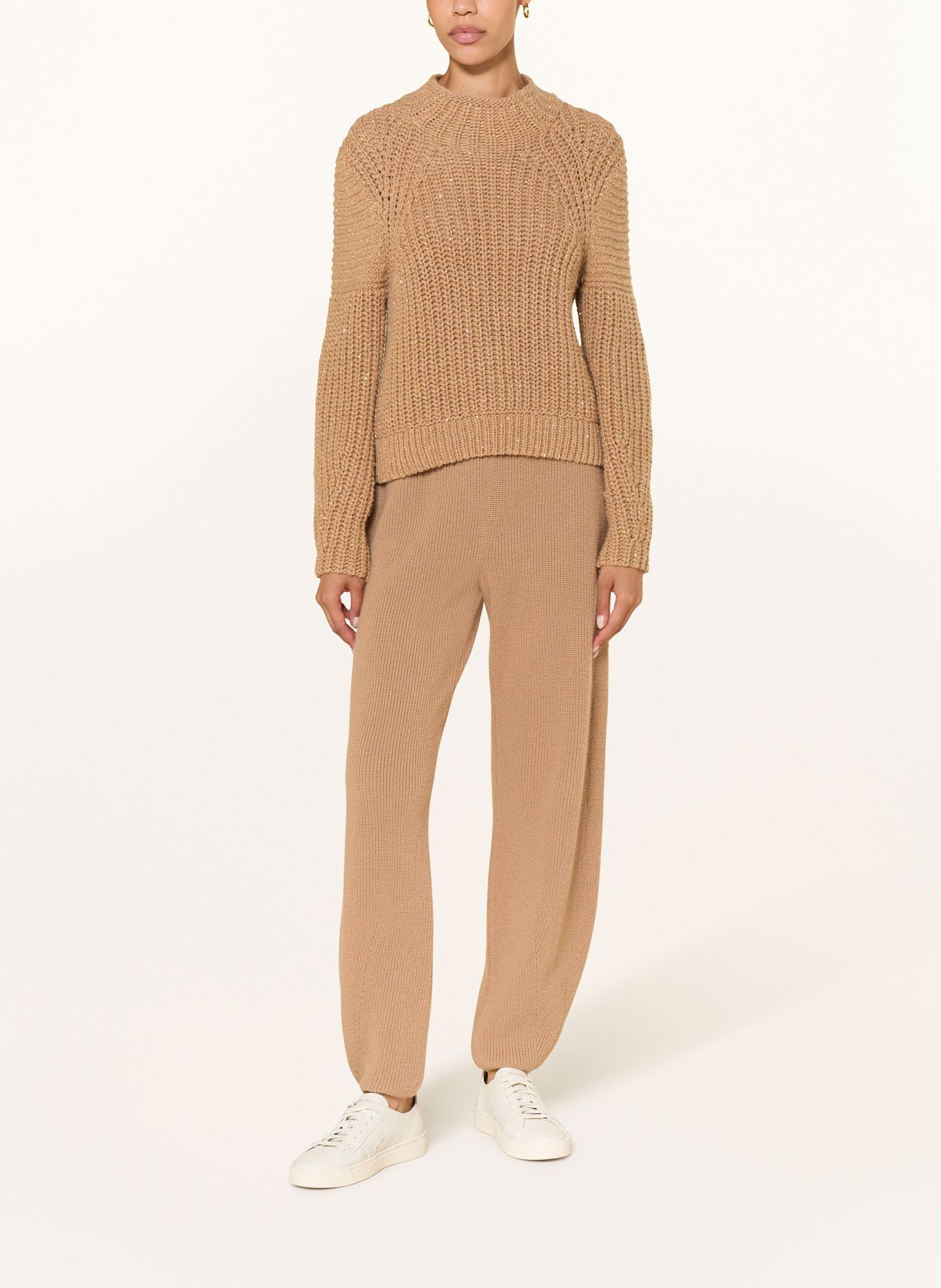 MARC CAIN Pullover mit Pailletten: 623 light brown