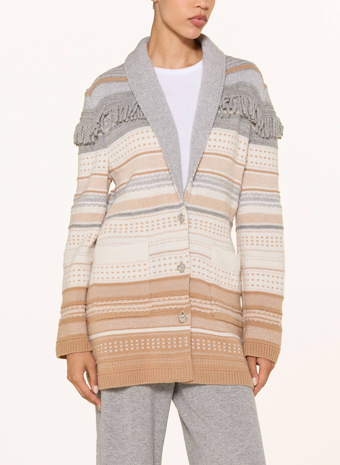 MARC CAIN Strickjacke mit Cashmere: 820 GREY