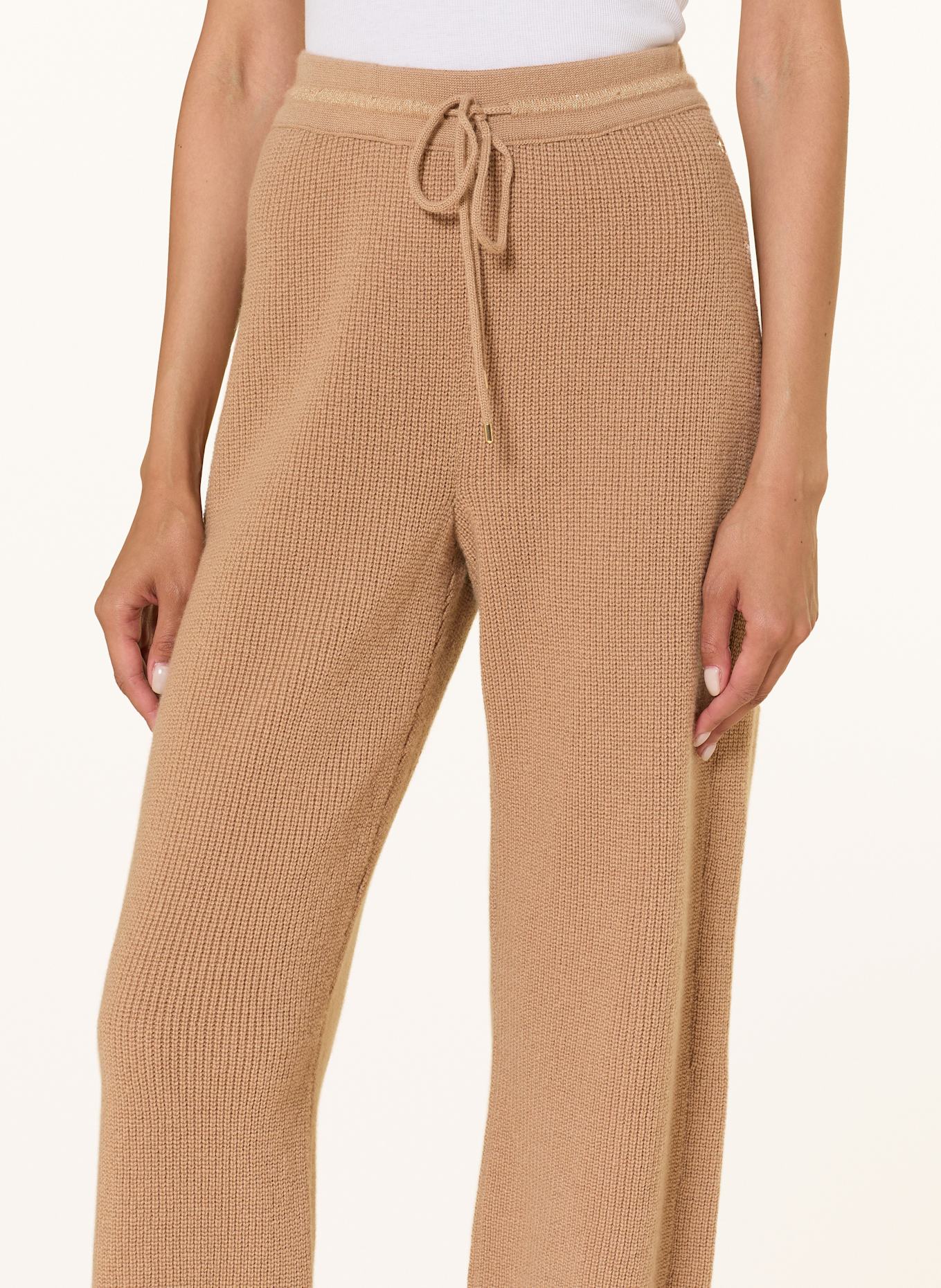MARC CAIN RHODOS knit pants with cashmere: 623 light brown