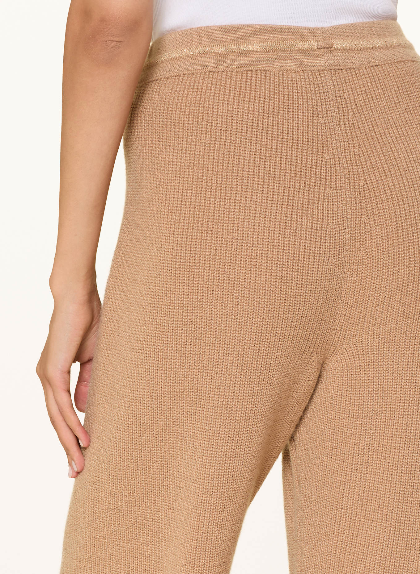 MARC CAIN RHODOS knit pants with cashmere: 623 light brown