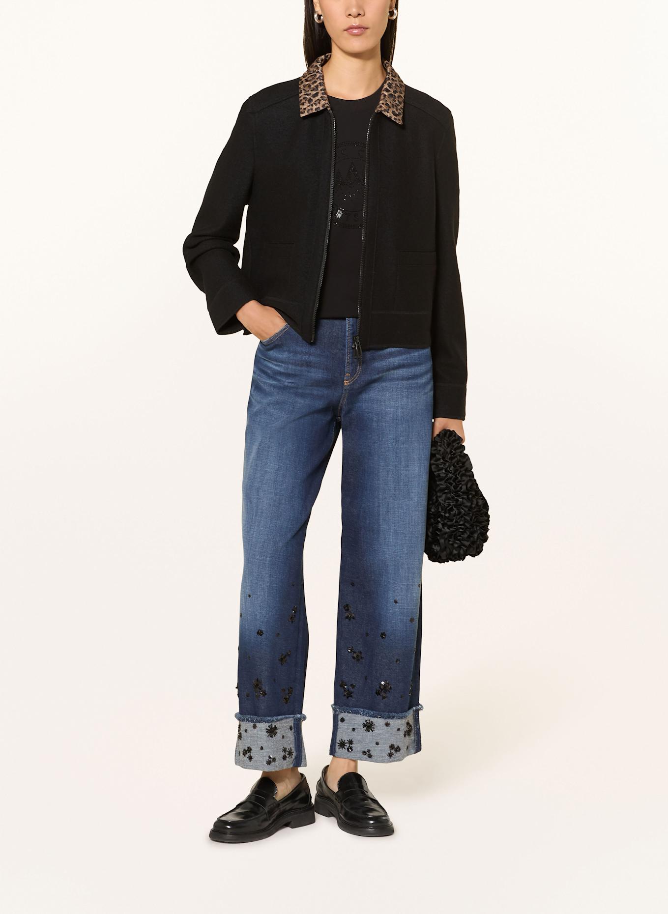 MARC CAIN Wide Leg Jeans WUKARI mit Pailletten: 353 blue denim