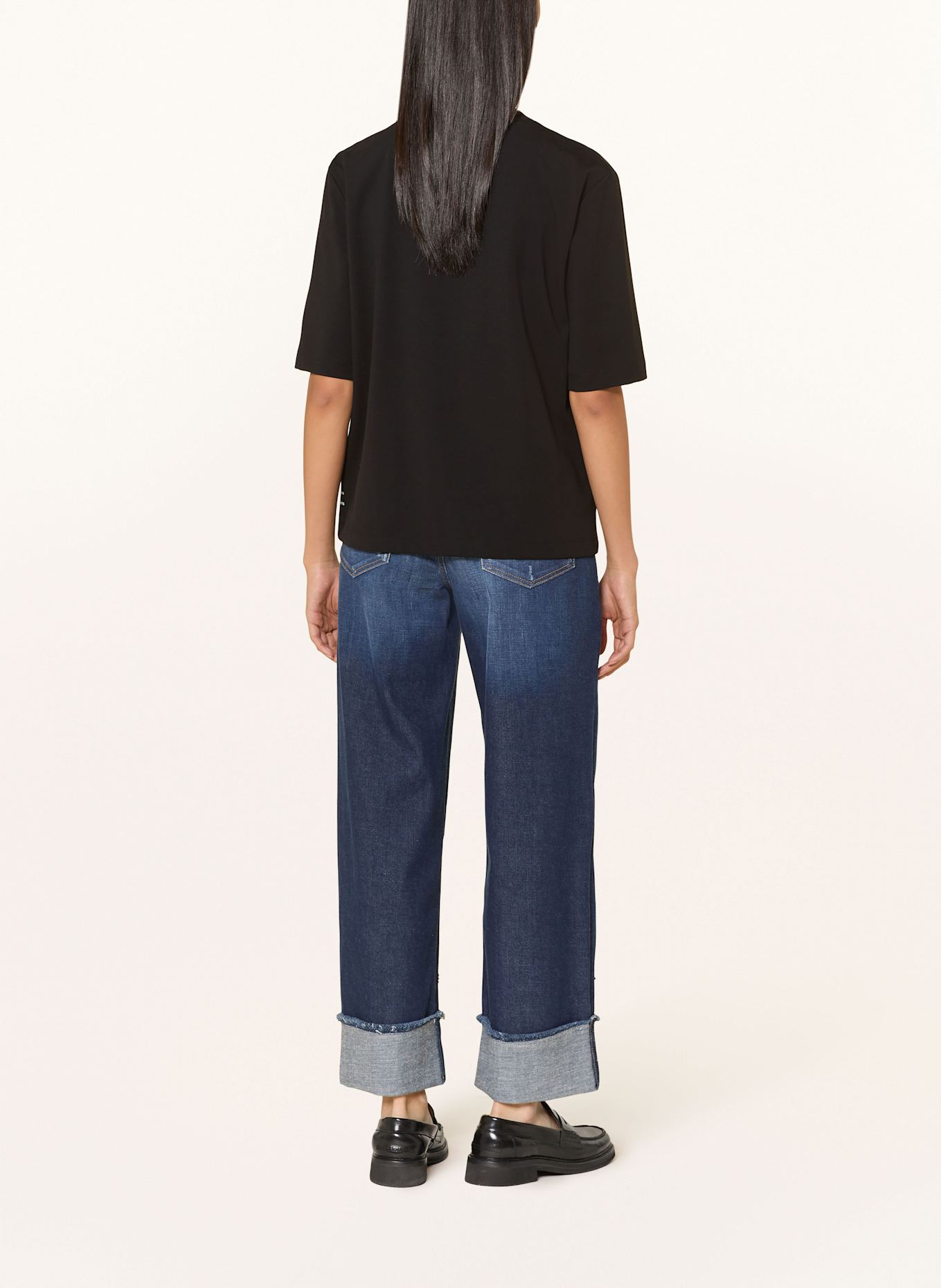 MARC CAIN Wide Leg Jeans WUKARI mit Pailletten: 353 blue denim