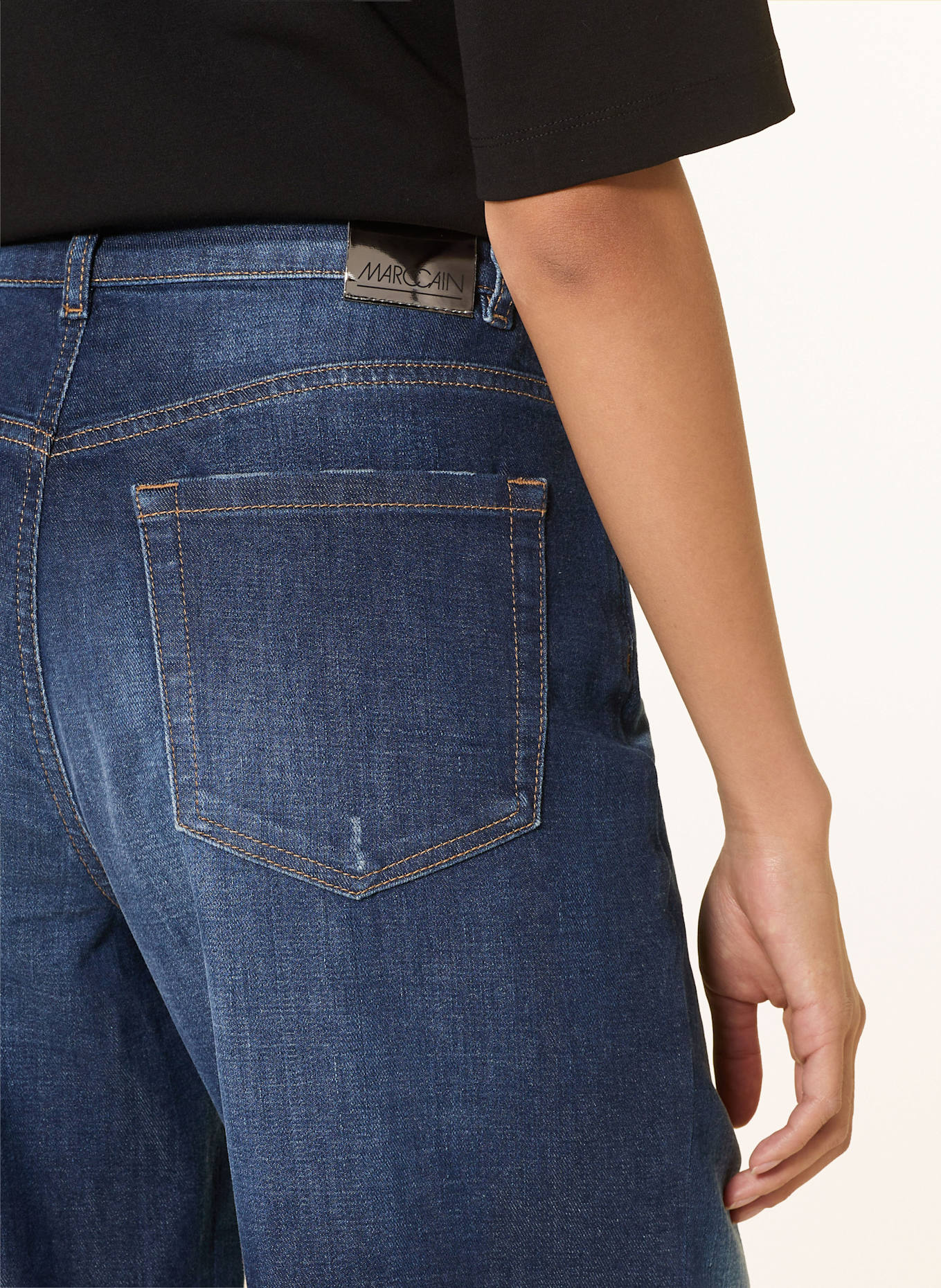 MARC CAIN Wide Leg Jeans WUKARI mit Pailletten: 353 blue denim