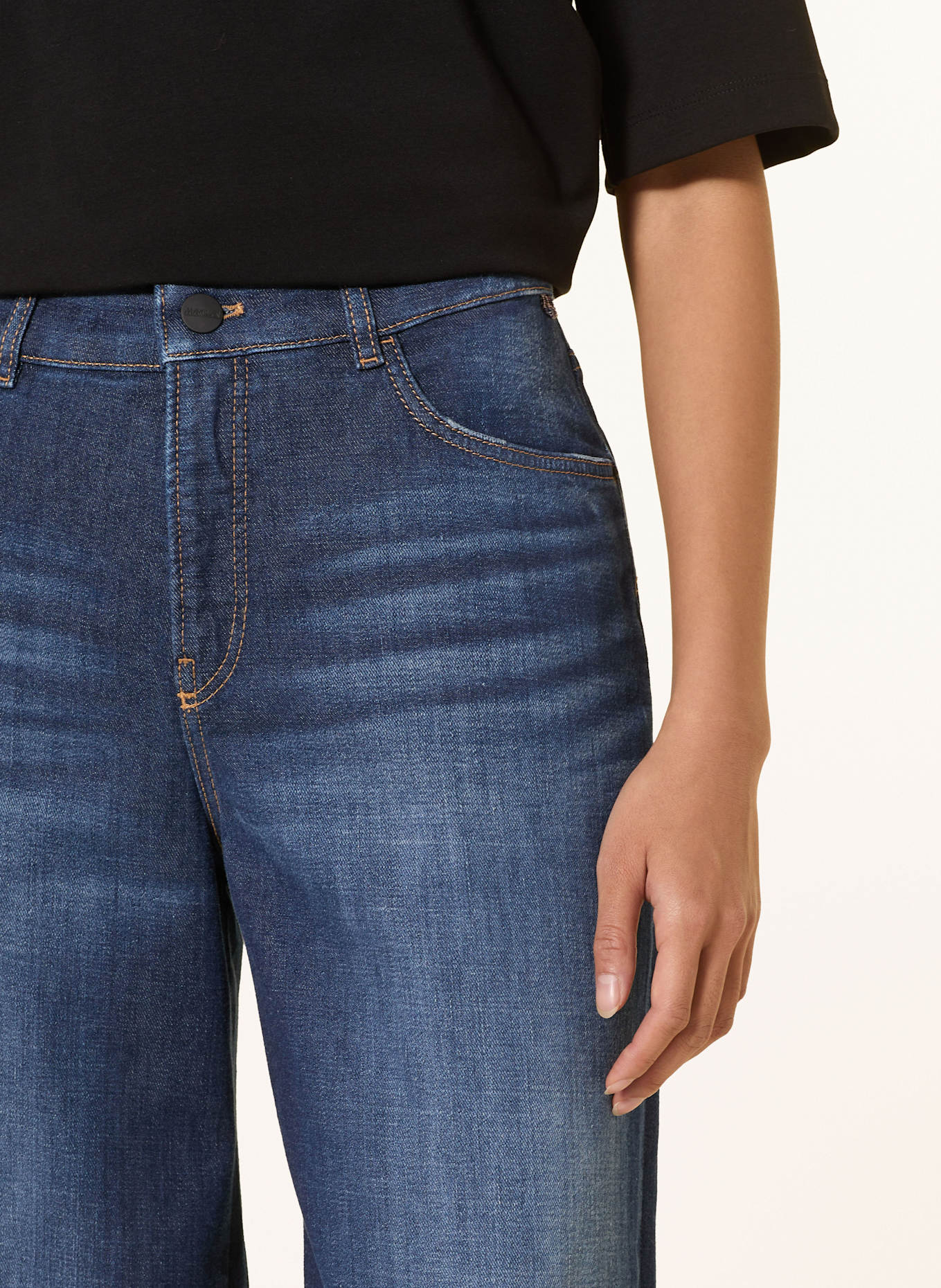 MARC CAIN Wide Leg Jeans WUKARI mit Pailletten: 353 blue denim