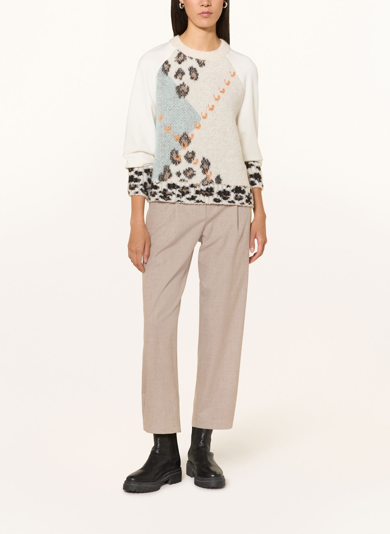 MARC CAIN Spodnie 7/8 z flaneli: 646 warm stone