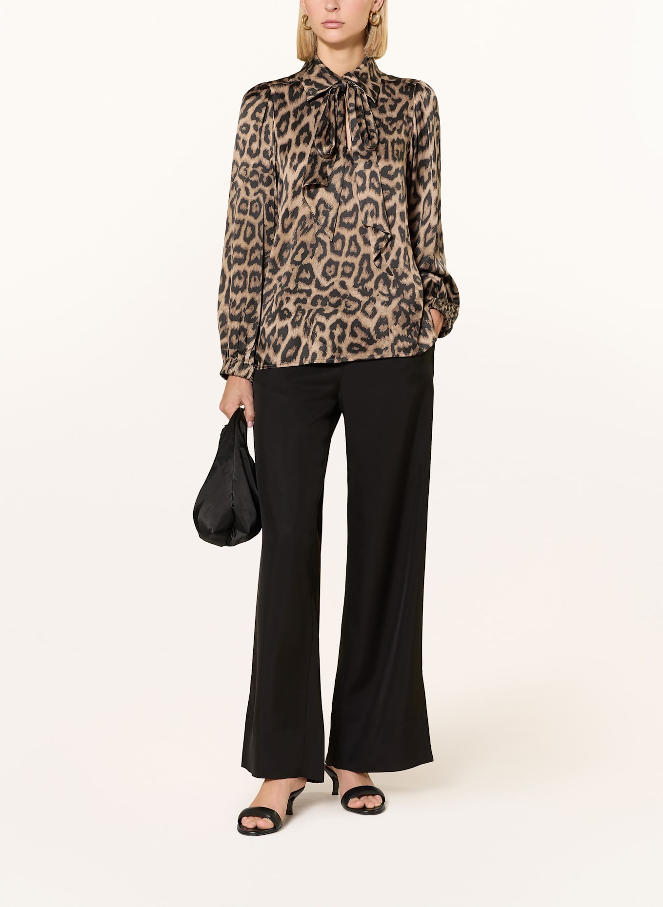 dea kudibal Bluzka KIKKIDEA z jedwabiu ze zdejmowaną wstążką: BRĄZOWY / CZARNY