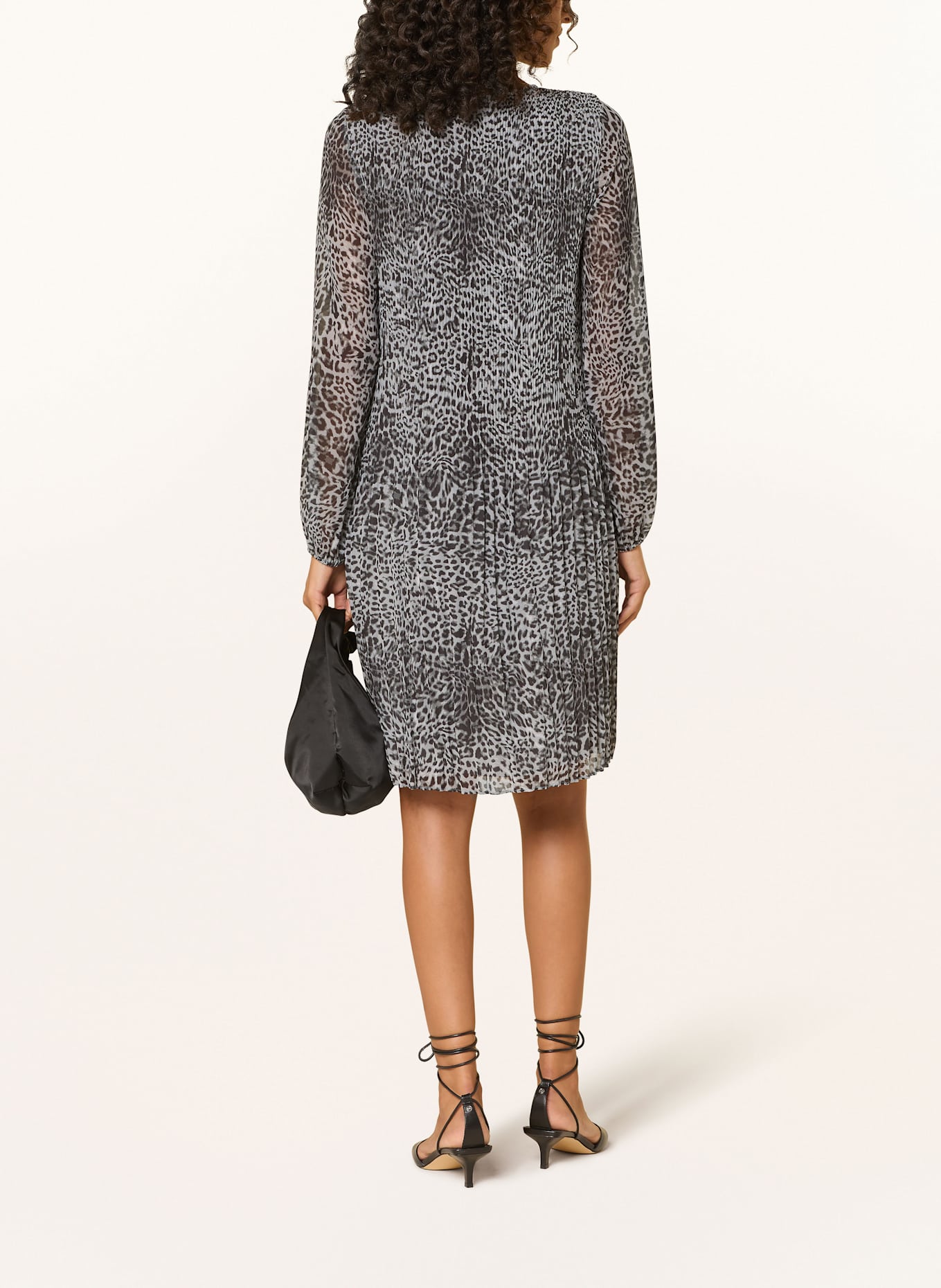 comma Plisseekleid: GRAU / DUNKELGRAU / SCHWARZ