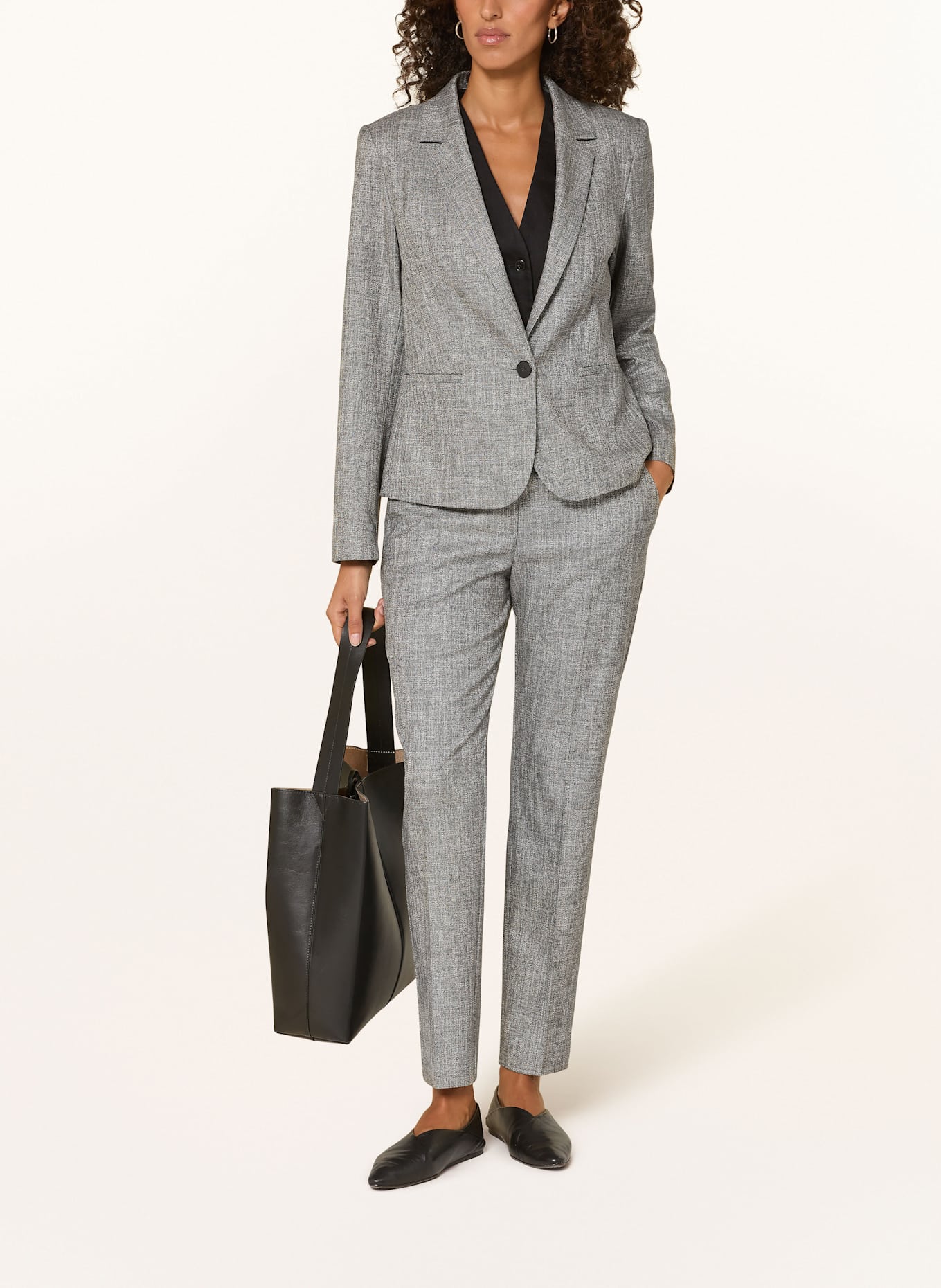 comma Blazer: DUNKELGRAU/ WEISS