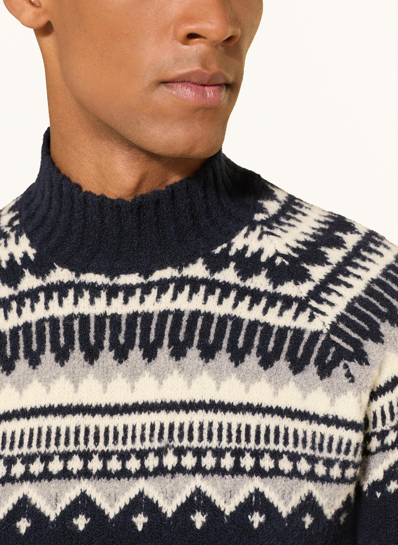 GRAN SASSO Sweater: DARK BLUE / ECRU