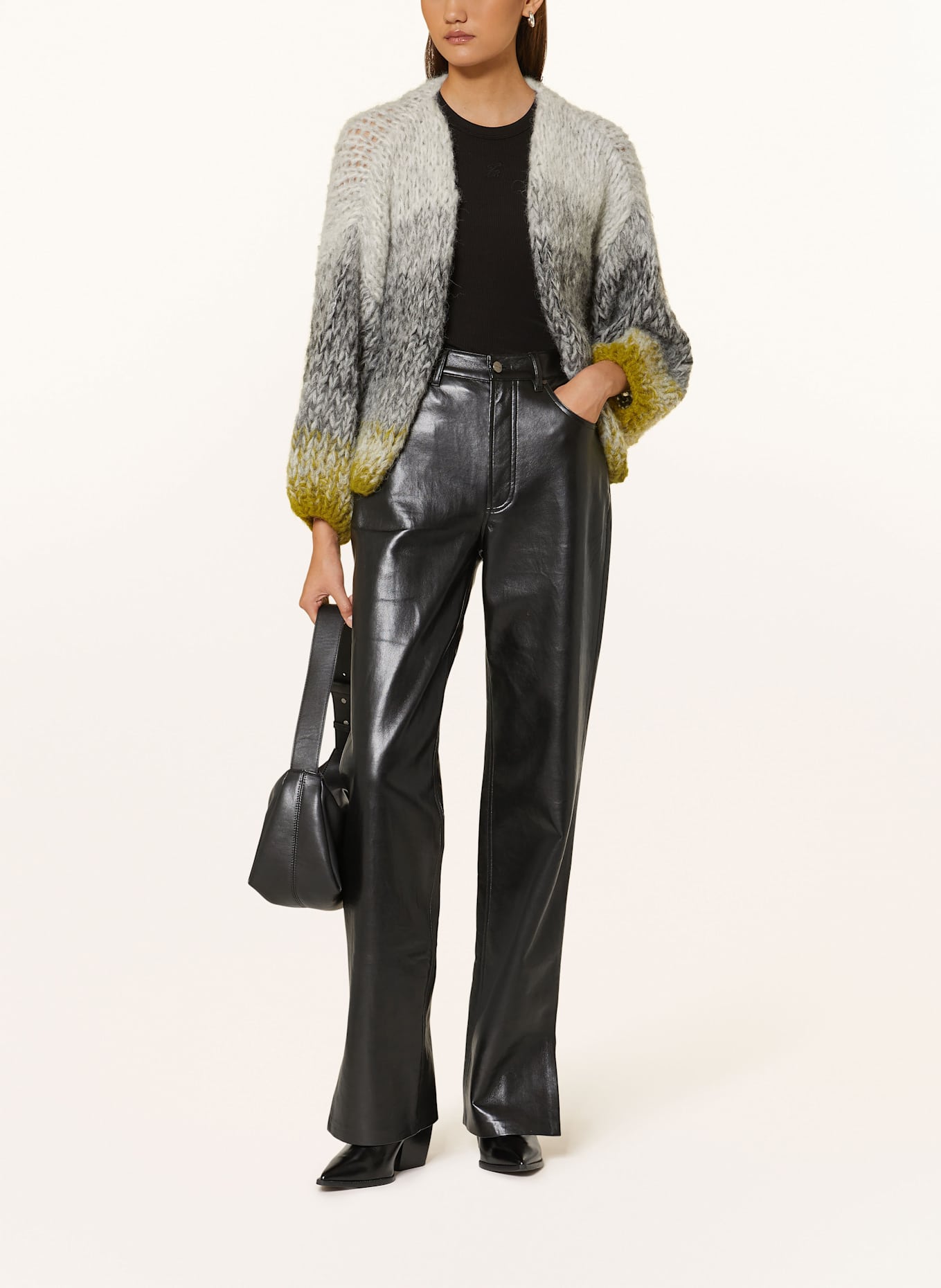 MAIAMI Strickhülle FLEECY aus Alpaka: GRAU / HELLGRAU / HELLGRÜN