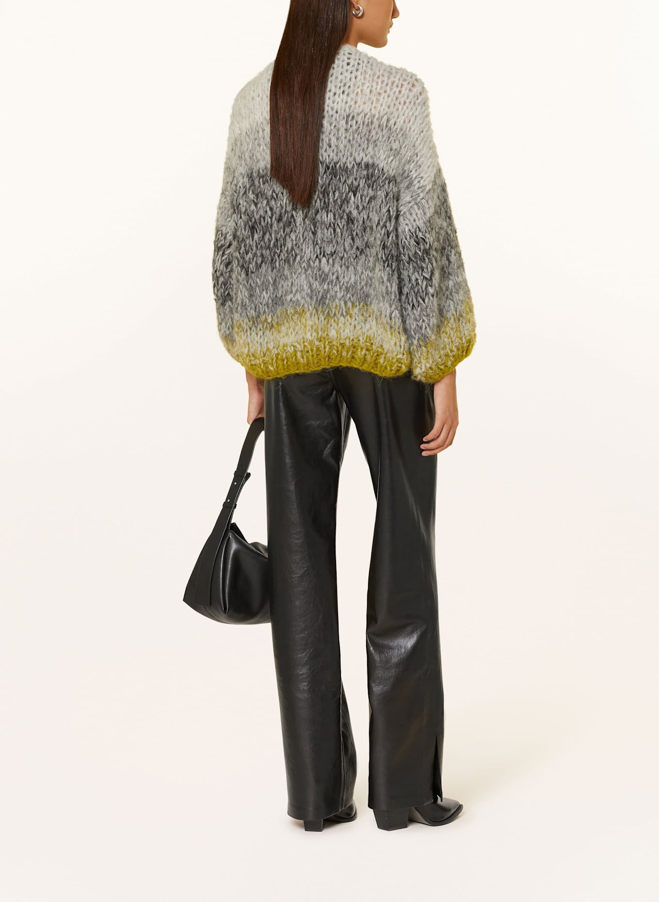 MAIAMI Strickhülle FLEECY aus Alpaka: GRAU / HELLGRAU / HELLGRÜN