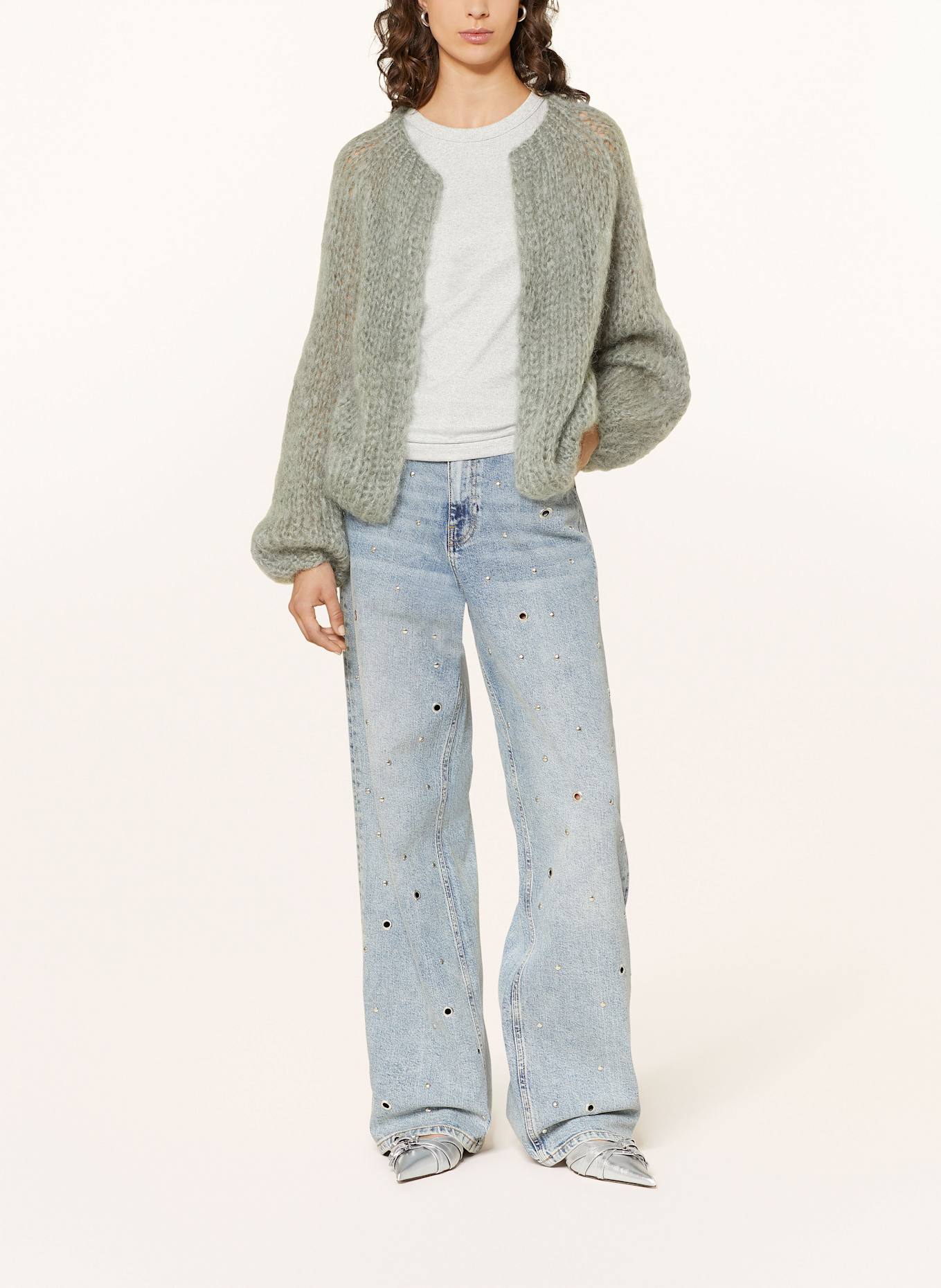 MAIAMI Strickhülle aus Mohair: DUNKELGRÜN