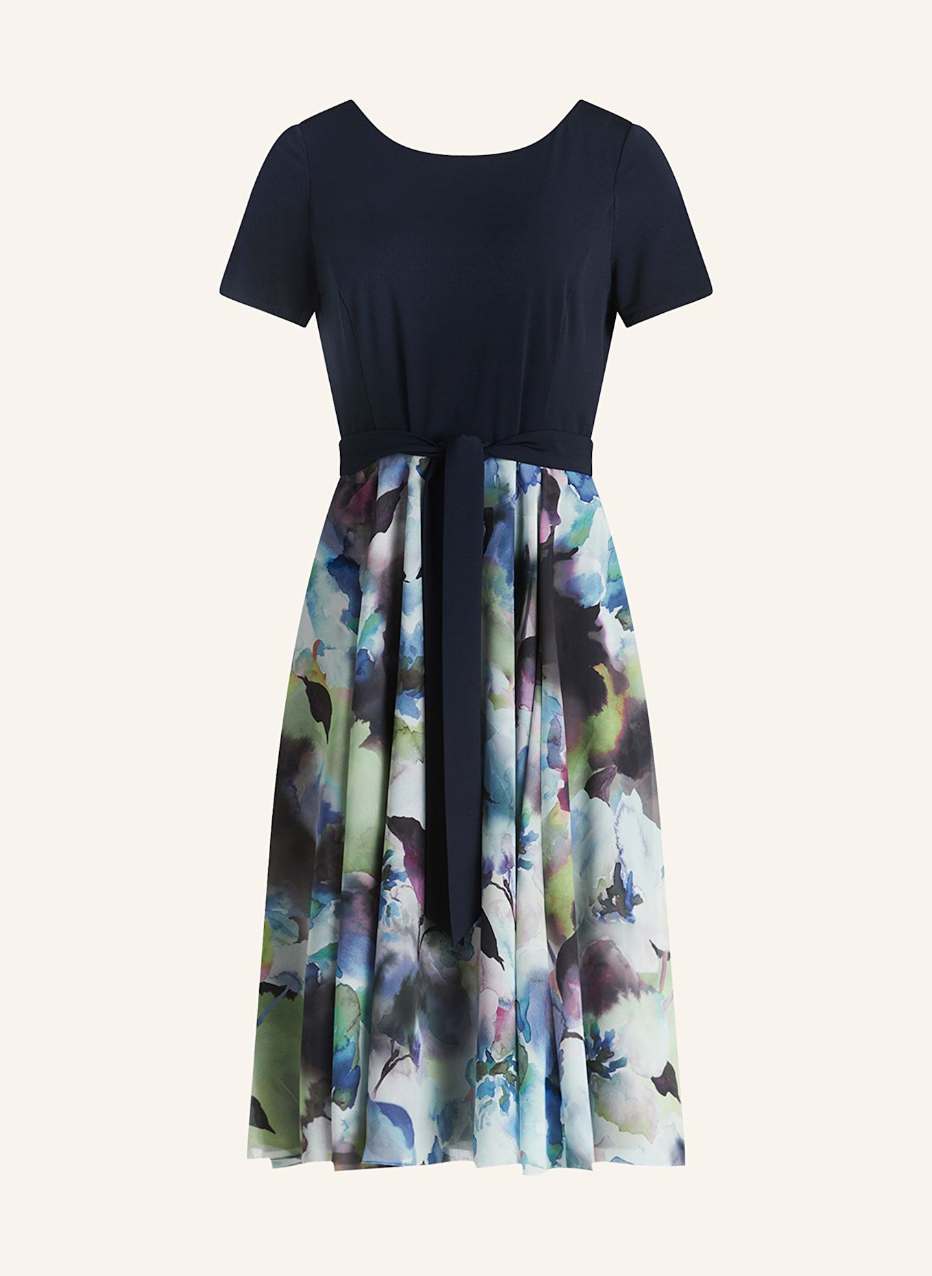 Vera Mont Cocktailkleid im Materialmix: DUNKELBLAU / BLAU / GRÜN