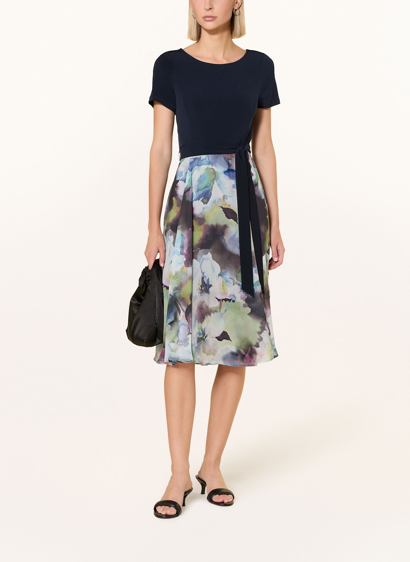 Vera Mont Cocktailkleid im Materialmix: DUNKELBLAU / BLAU / GRÜN