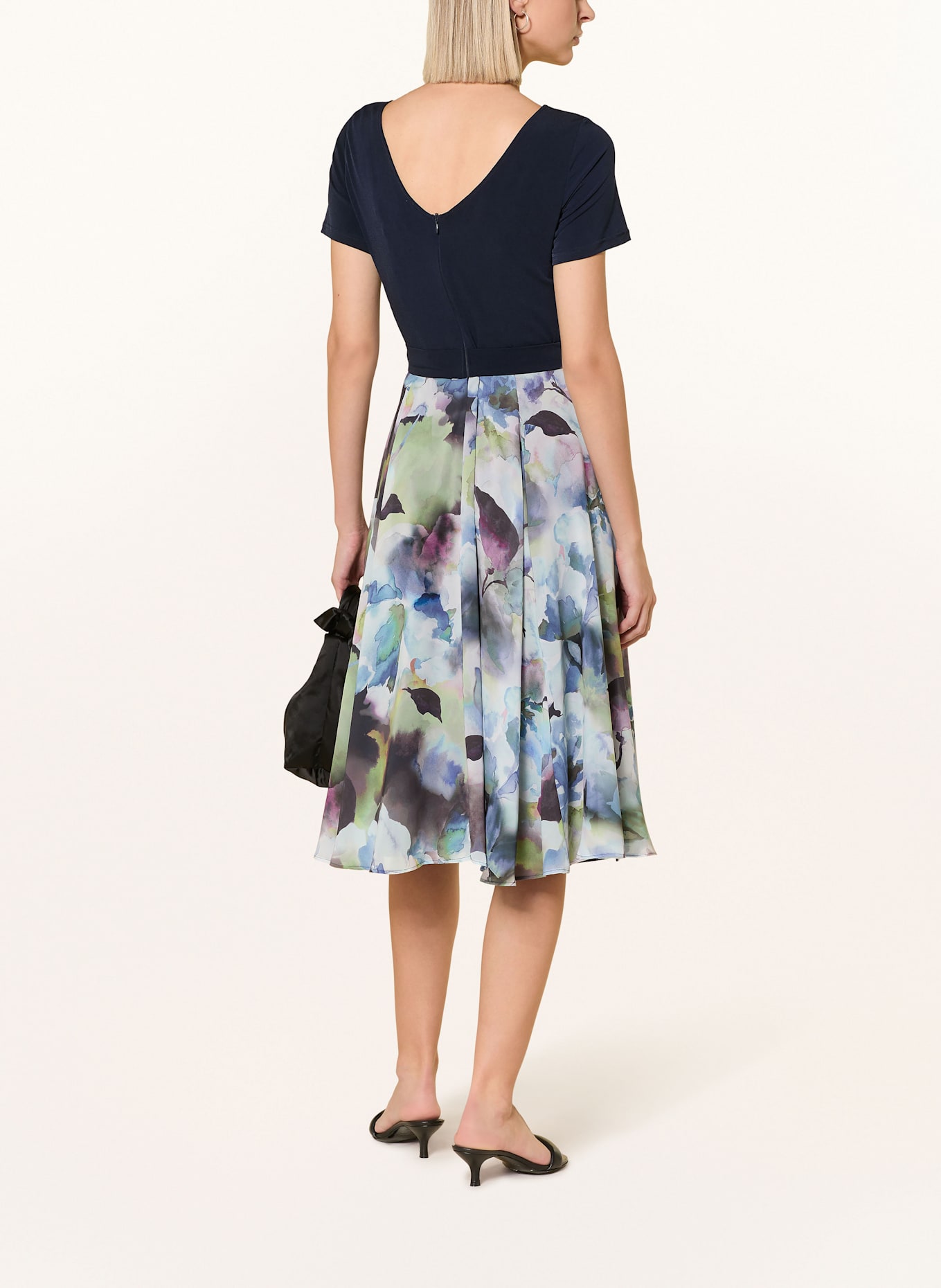 Vera Mont Cocktailkleid im Materialmix: DUNKELBLAU / BLAU / GRÜN