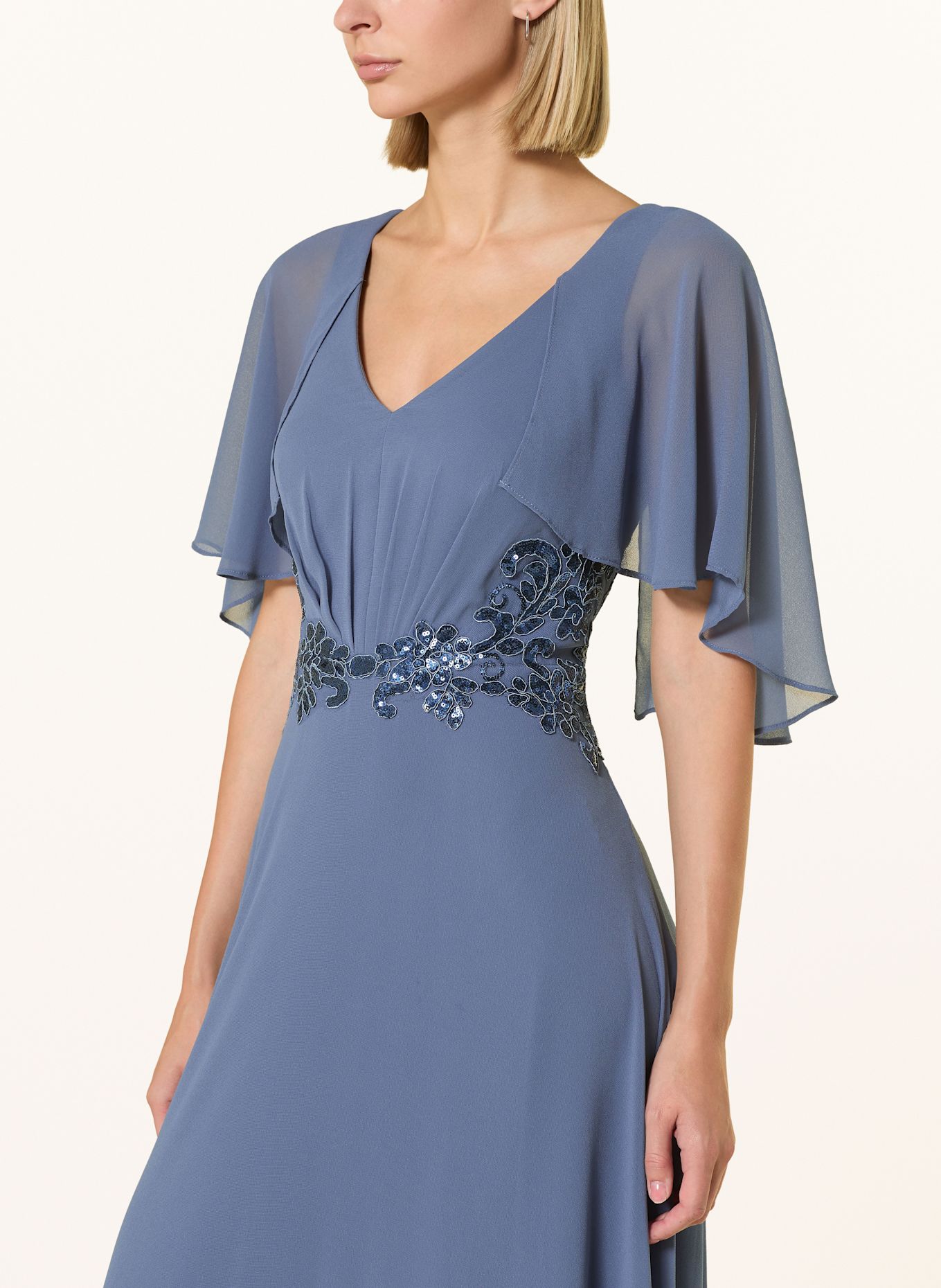 Vera Mont Abendkleid mit Pailletten: BLAUGRAU