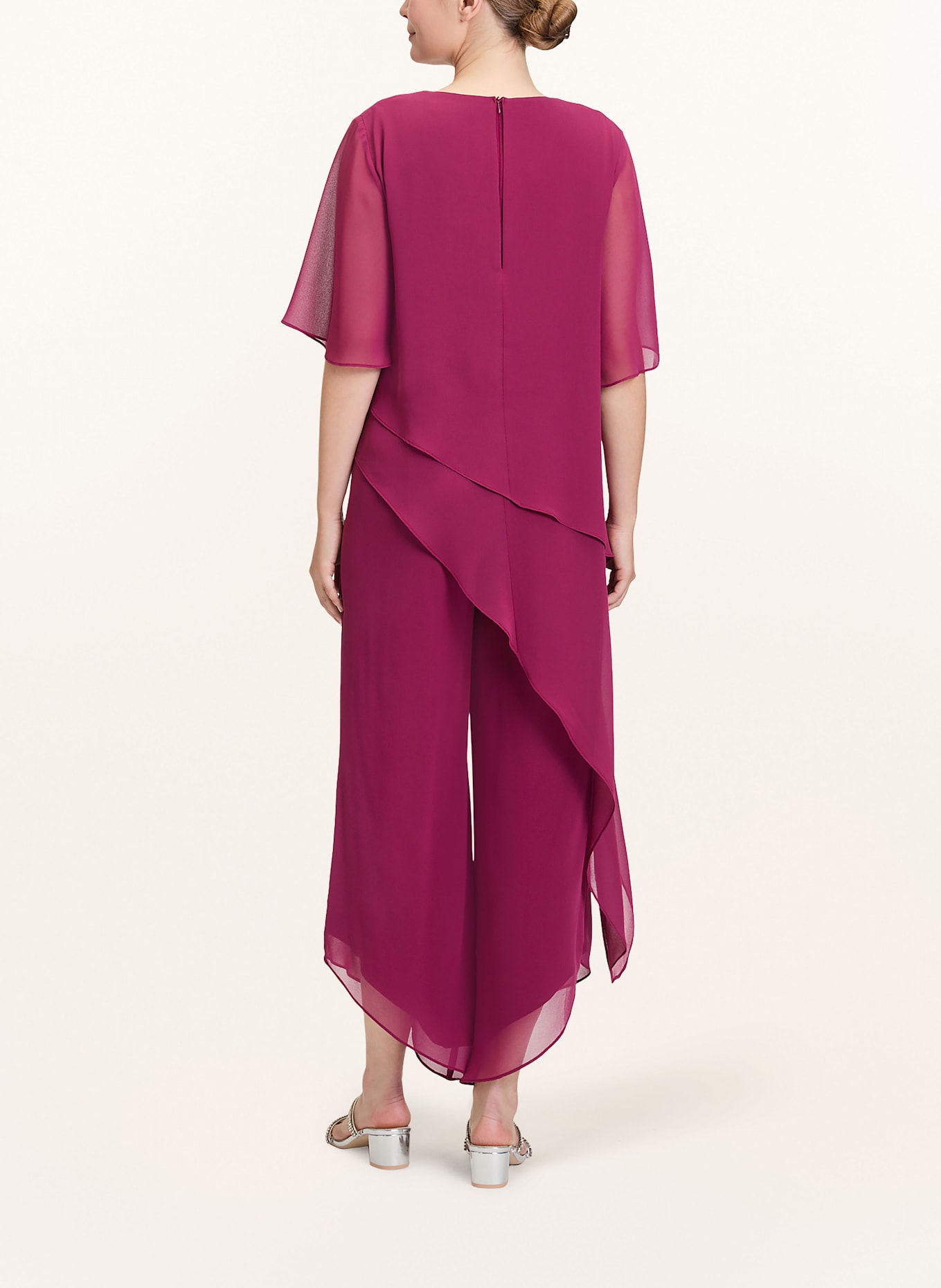 Vera Mont Jumpsuit mit 3/4-Arm und Volants: FUCHSIA