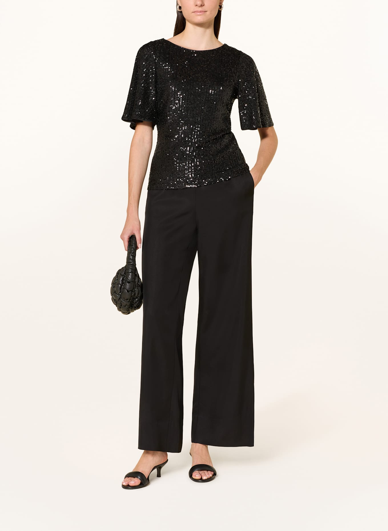 V by Vera Mont Blusenshirt mit Pailletten: SCHWARZ