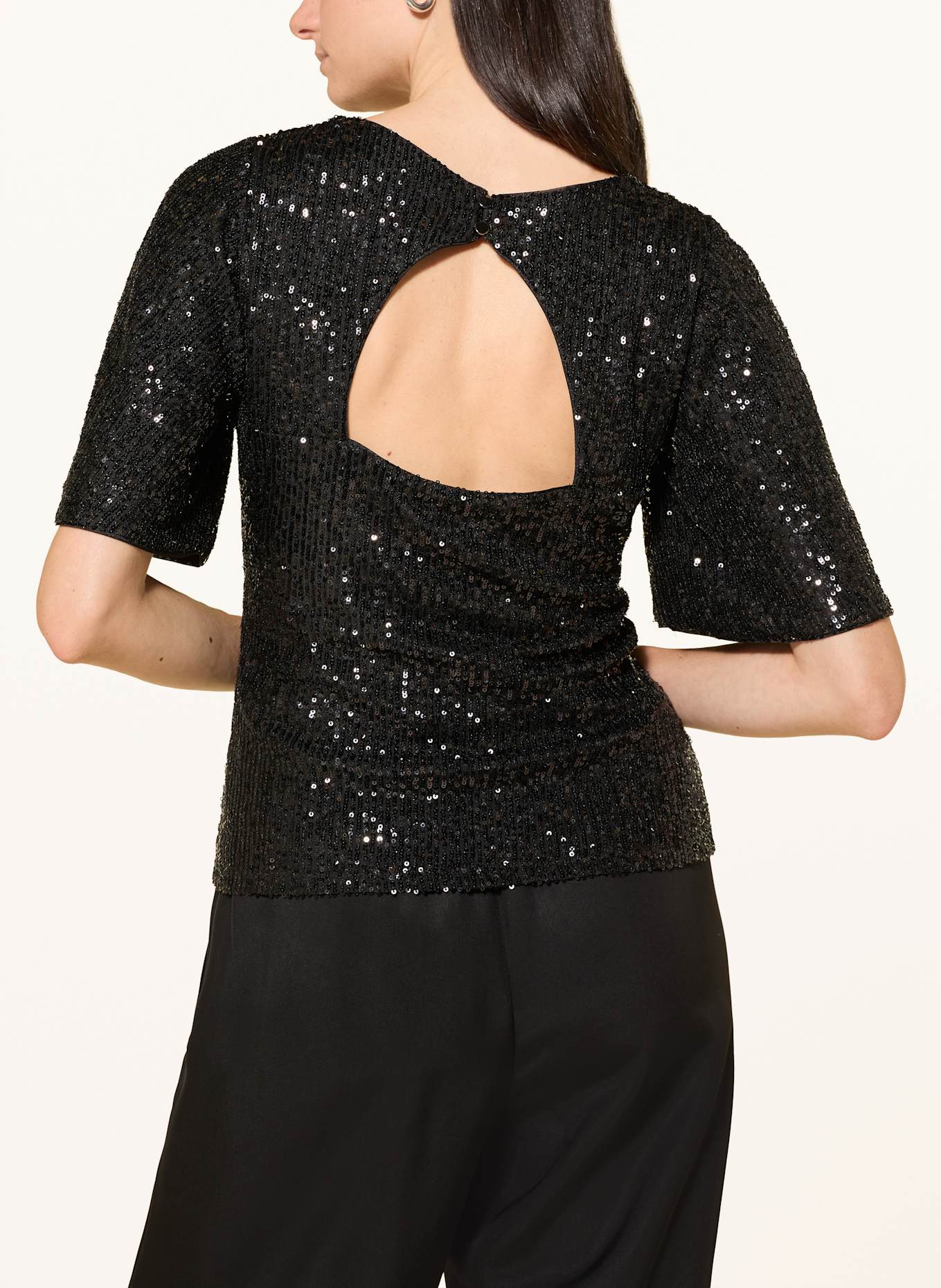 V by Vera Mont Blusenshirt mit Pailletten: SCHWARZ