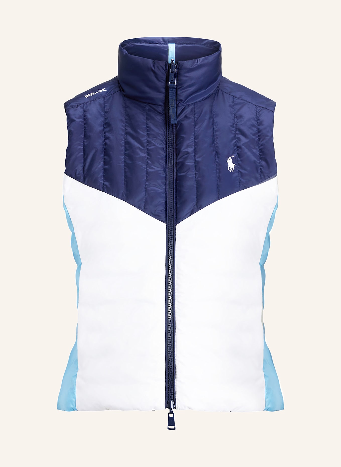 RLX RALPH LAUREN Kamizelka pikowana dwustronna: BIAŁY / GRANATOWY / JASNONIEBIESKI