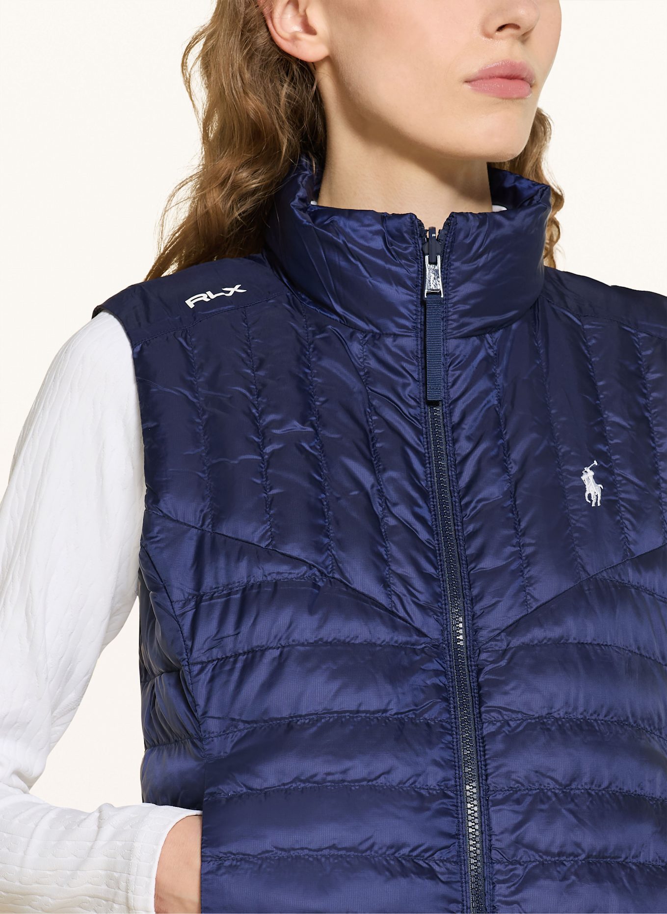 RLX RALPH LAUREN Kamizelka pikowana dwustronna: BIAŁY / GRANATOWY / JASNONIEBIESKI