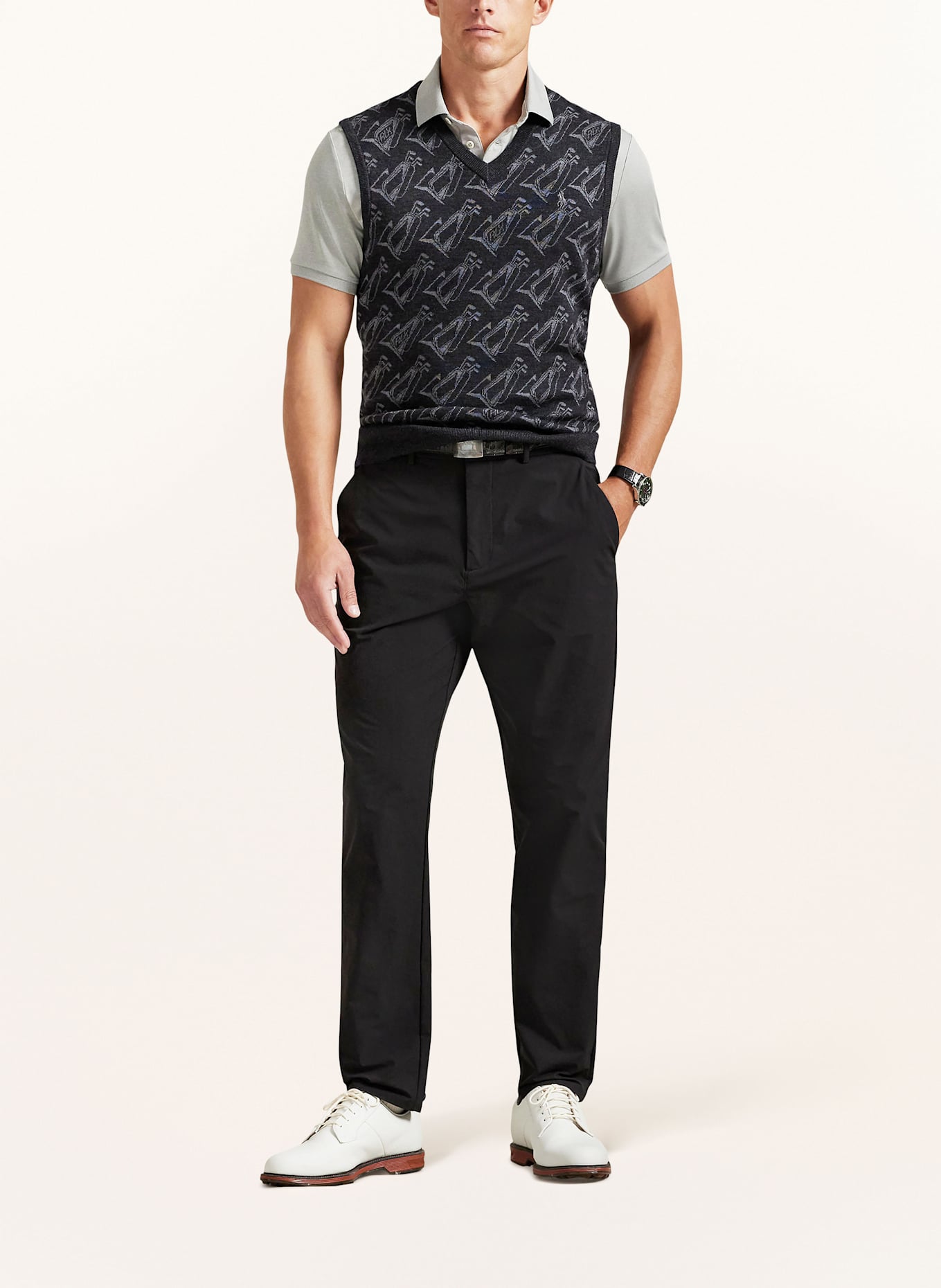 RLX RALPH LAUREN Pullunder mit Merinowolle: DUNKELGRAU