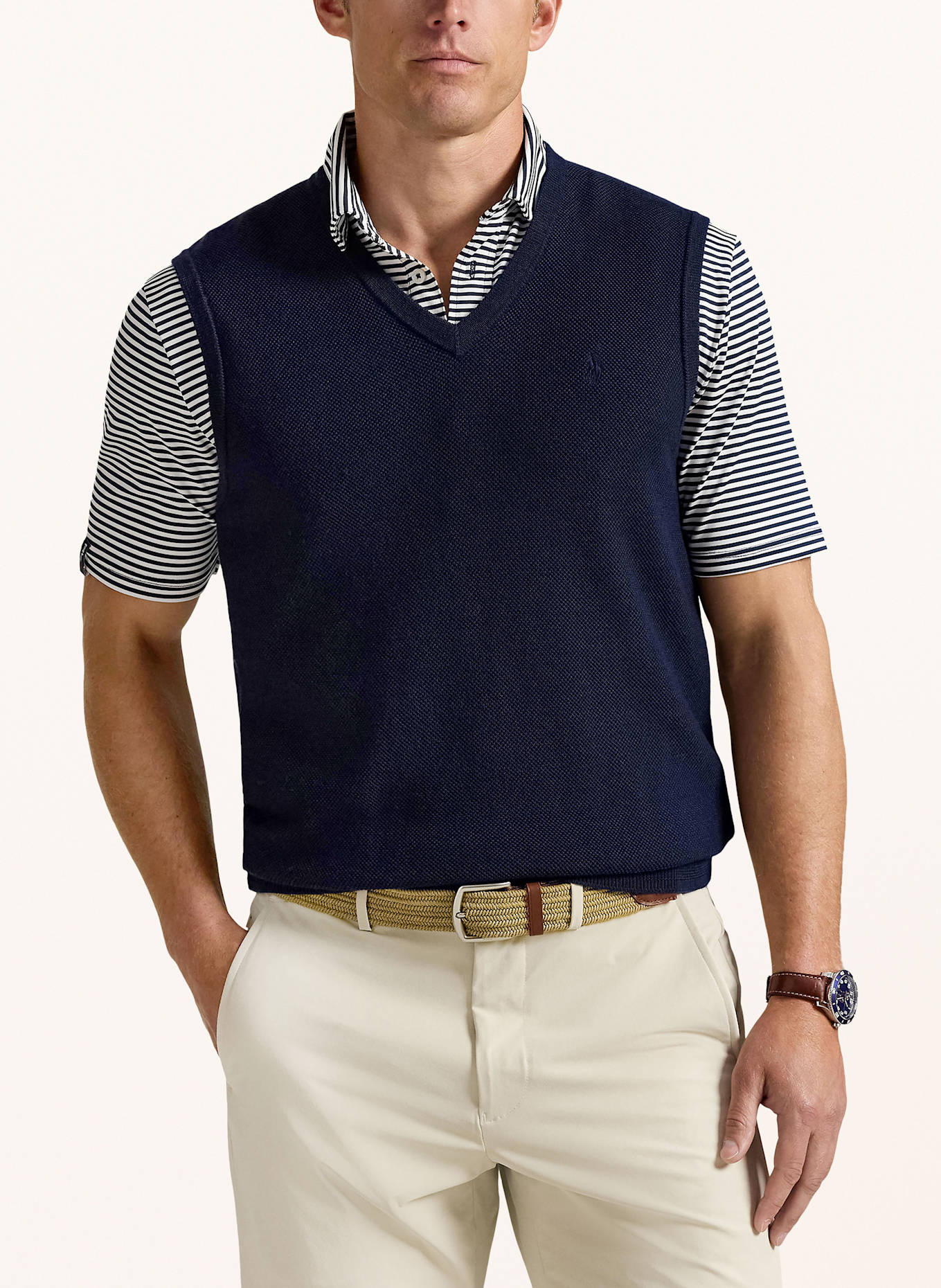 RLX RALPH LAUREN Pullunder mit Merinowolle: DUNKELBLAU