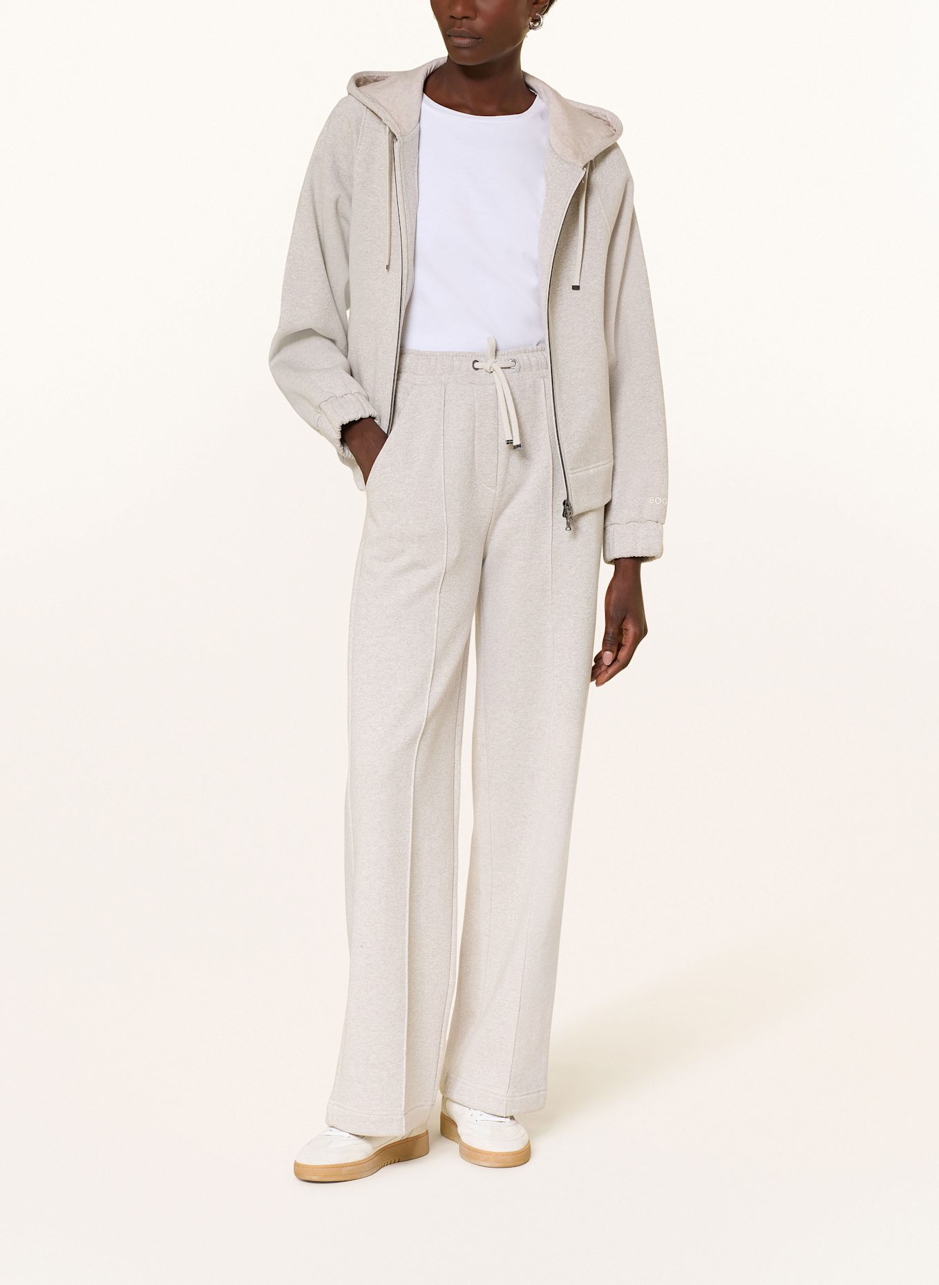 BOGNER Hose TOTO-1 im Jogging-Stil mit Glitzergarn: TAUPE