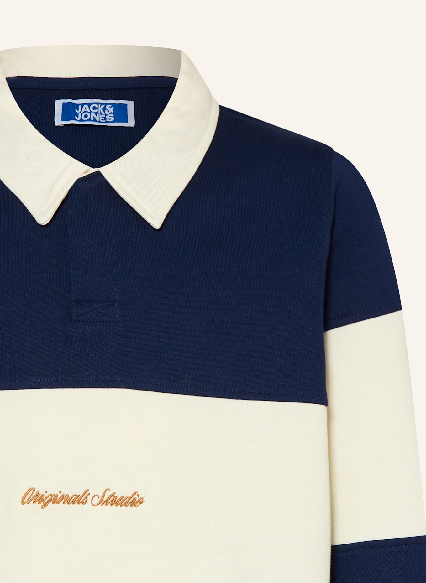 JACK&JONES Rugbyshirt: DUNKELBLAU / WEISS