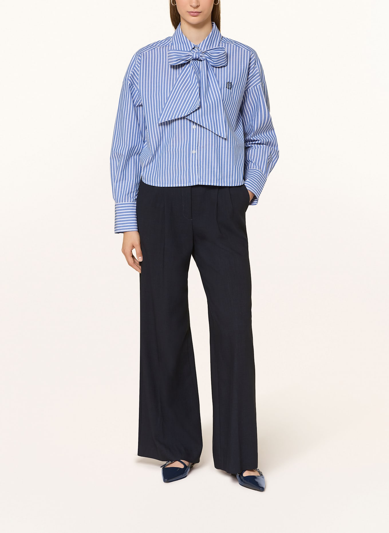 darling harbour Hemdbluse mit abnehmbarer Schluppe: blue/ white