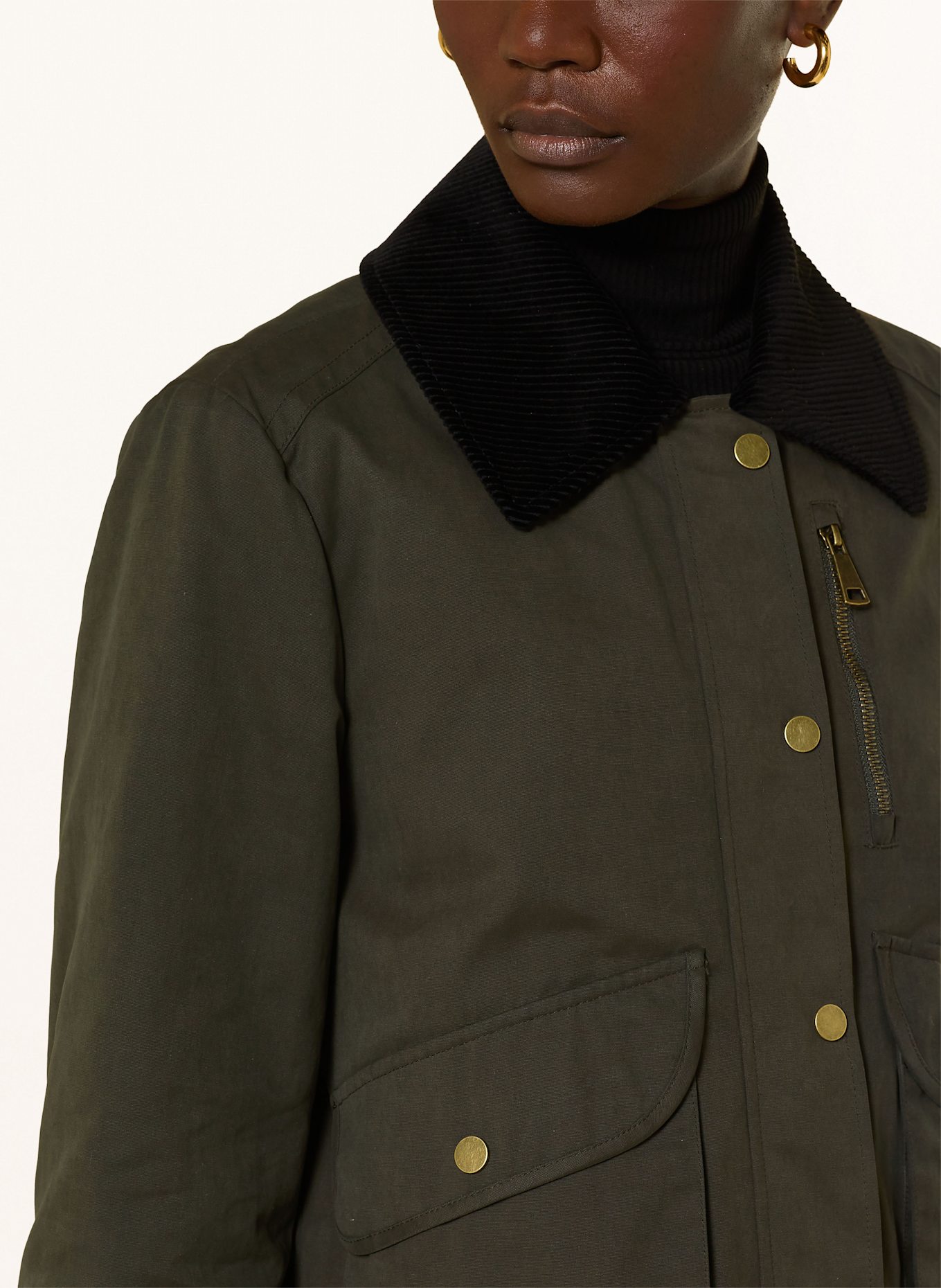 lilienfels Fieldjacke im Materialmix: OLIV