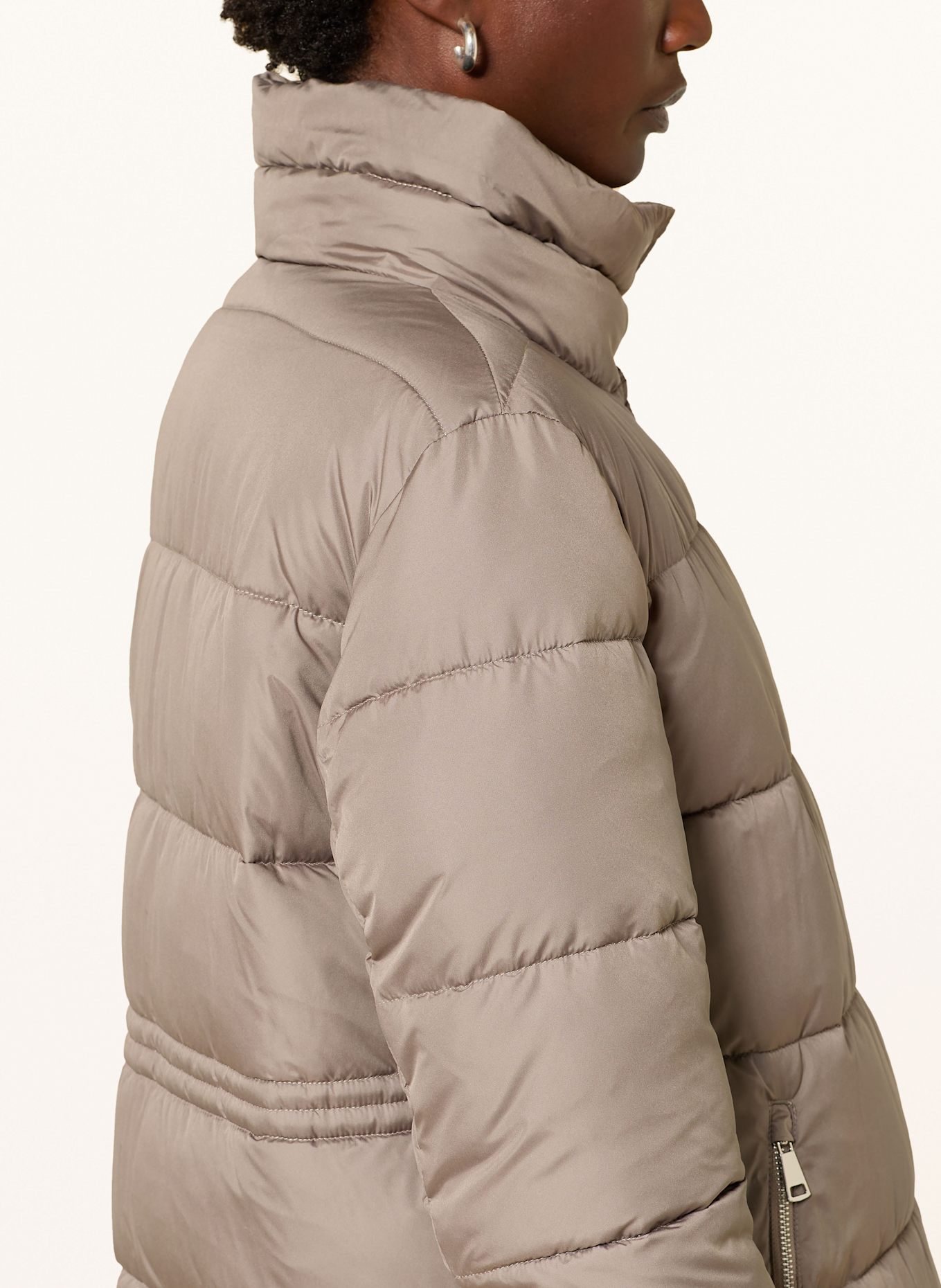 lilienfels Steppmantel mit herausnehmbarer Blende und Kunstpelz: TAUPE