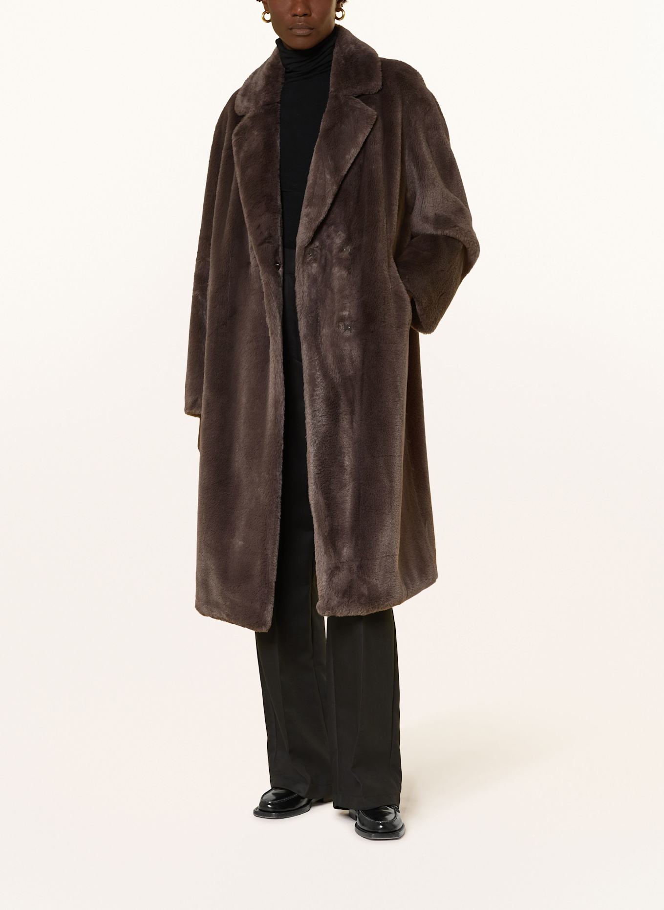 lilienfels Kunstfell-Mantel: DUNKELBRAUN