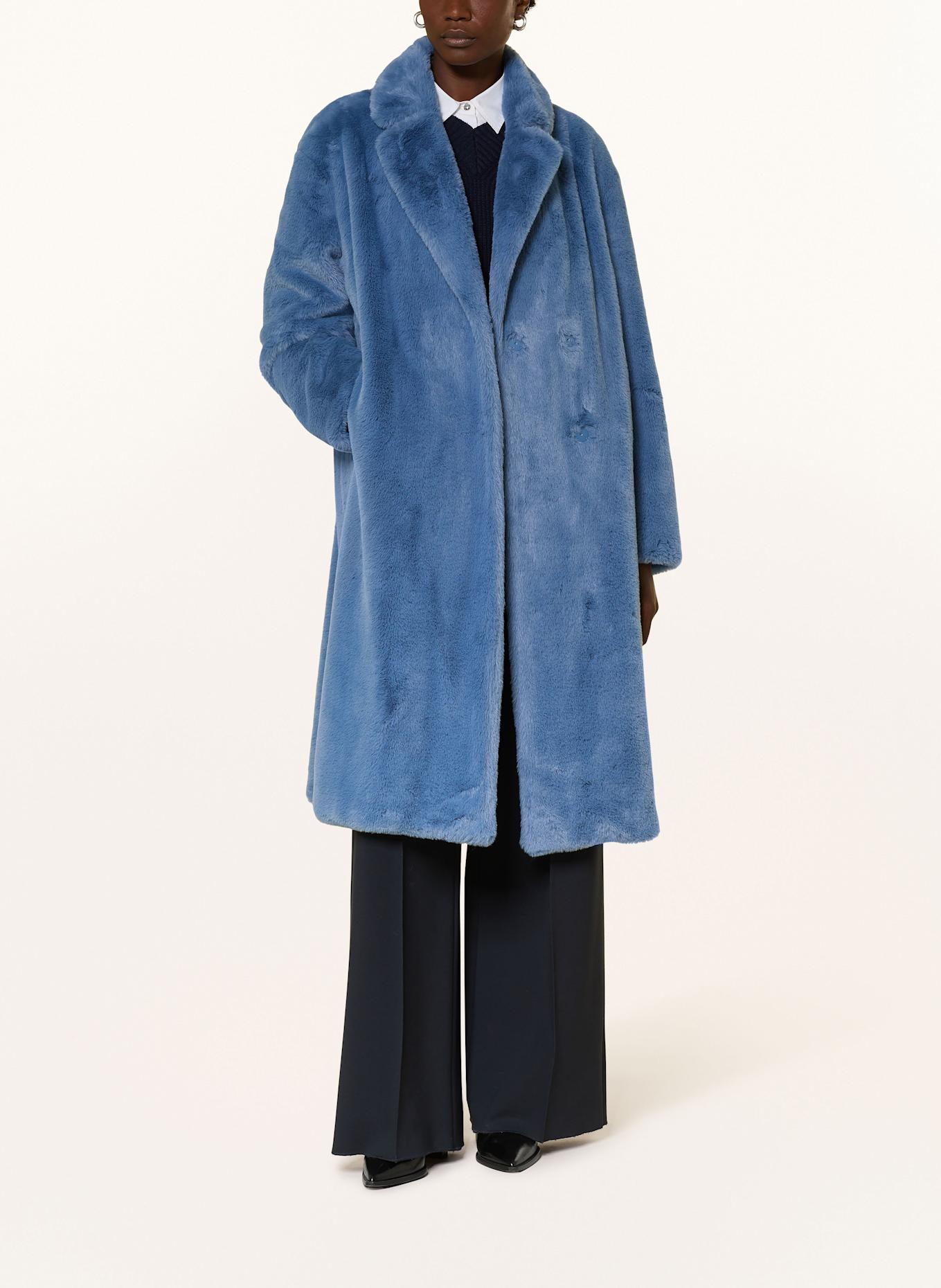 lilienfels Kunstfell-Mantel: BLAU