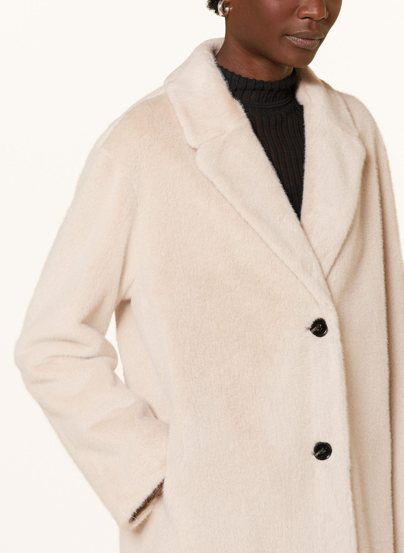 lilienfels Kunstpelz-Mantel: ECRU