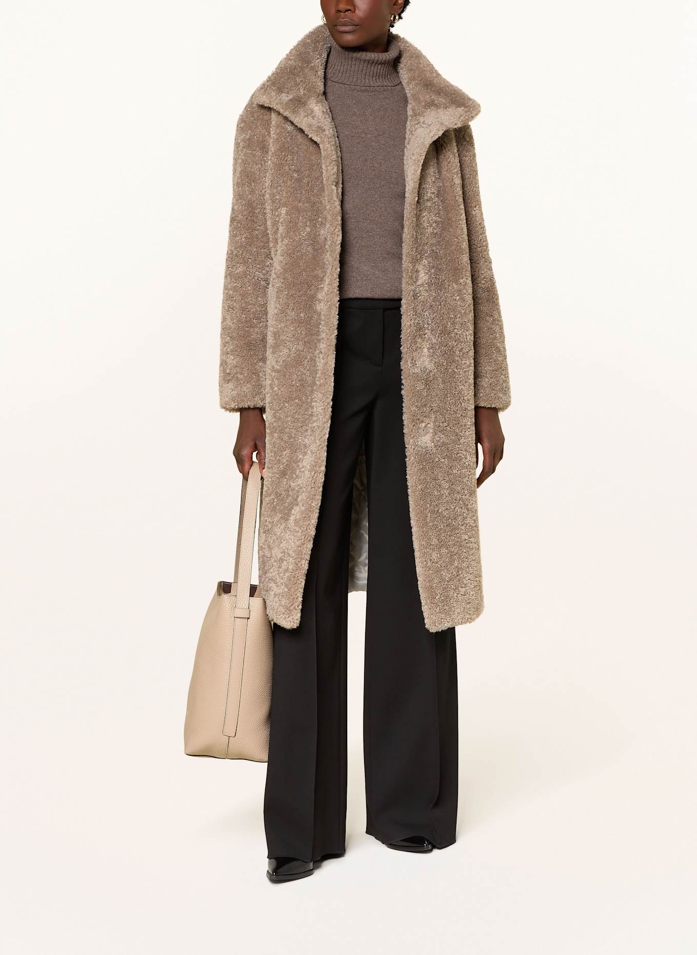 lilienfels Kunstfell-Mantel: TAUPE