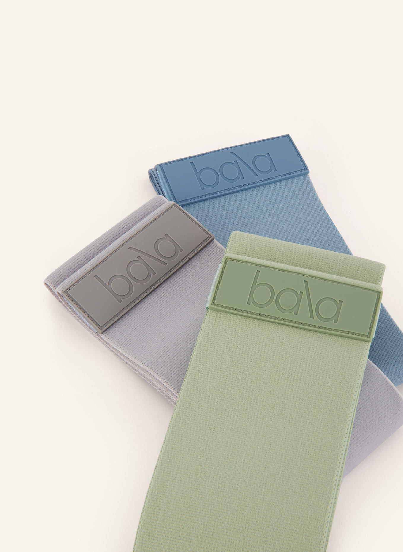 bala 3er-Set Fitnessbänder: HELLGRÜN / HELLBLAU / HELLGRAU