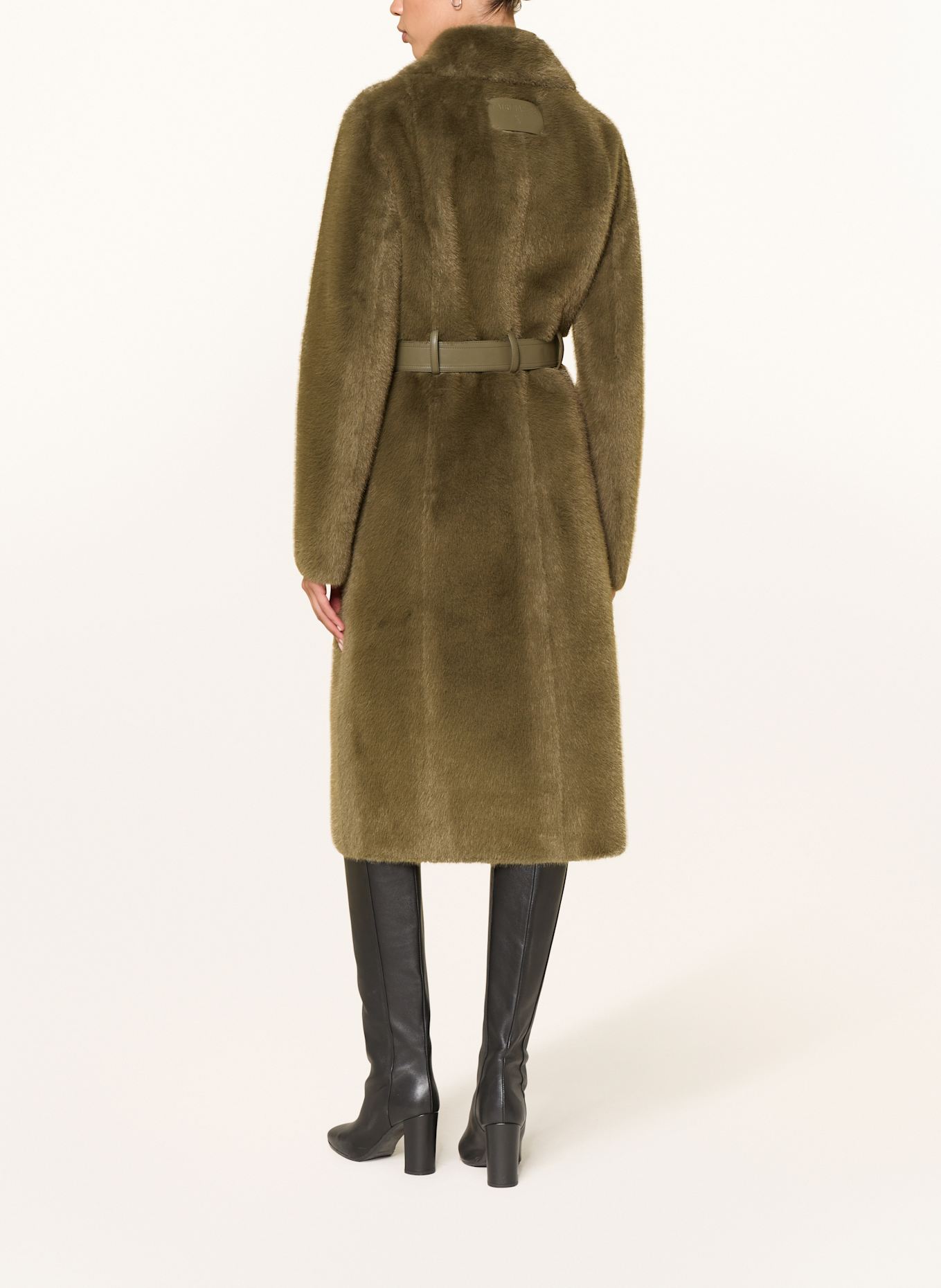 PATRIZIA PEPE Kunstfell-Mantel GIUBBOTTO im Materialmix: GRÜN