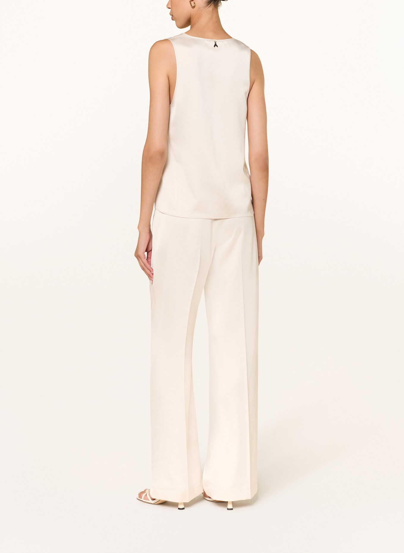 PATRIZIA PEPE Marlenehose aus Satin: CREME