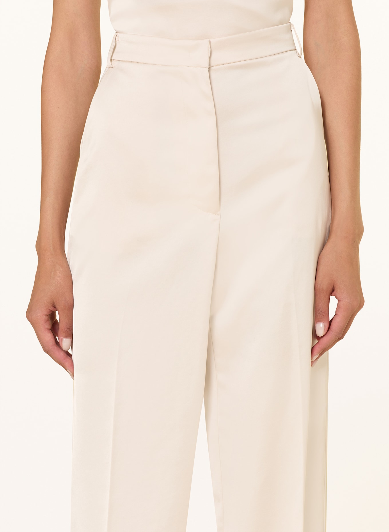 PATRIZIA PEPE Marlenehose aus Satin: CREME