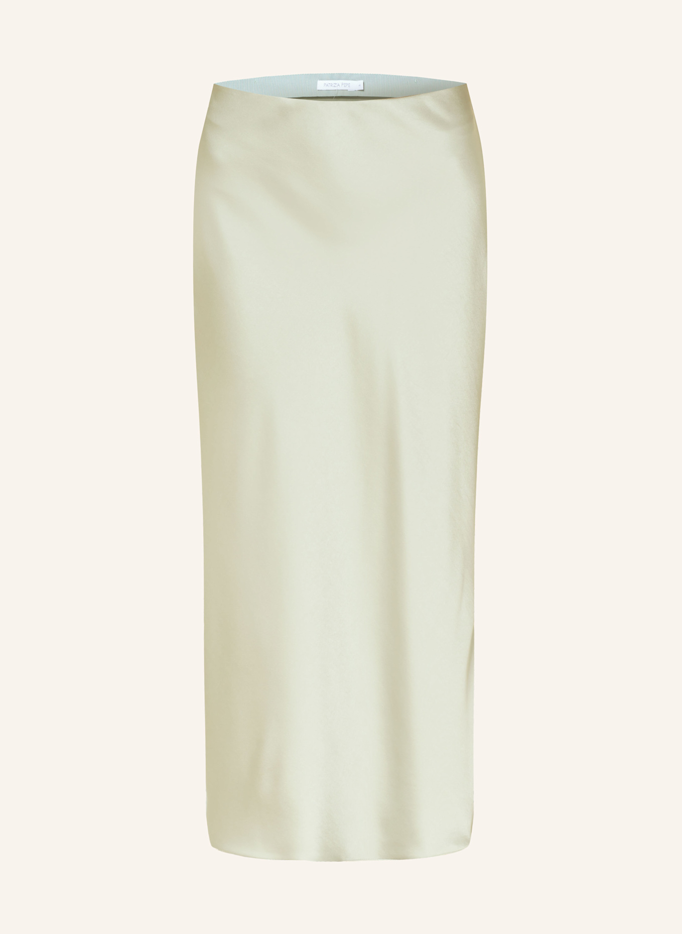 PATRIZIA PEPE Satin skirt: LIGHT GREEN