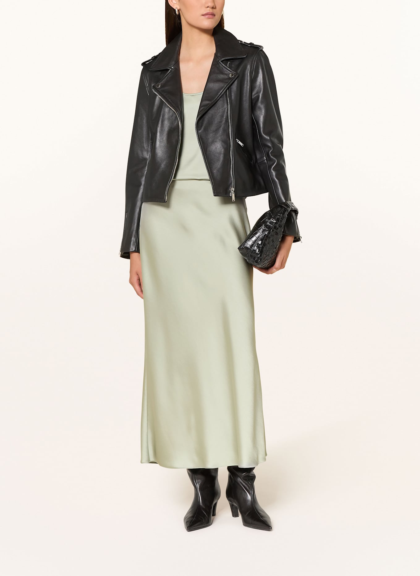 PATRIZIA PEPE Satin skirt: LIGHT GREEN